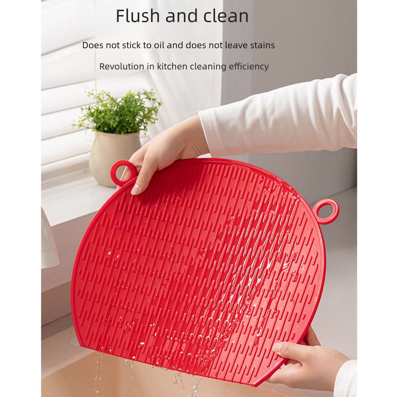 D Shape Double Sided Antibacterial Cutting Board Non Slip Kitchen Chopping Board with Draining Back-pink