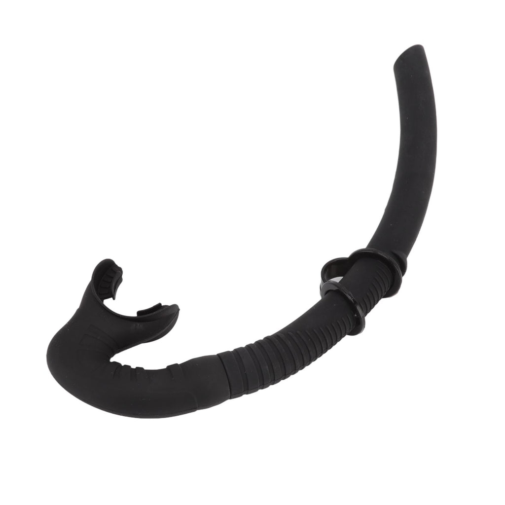Diving Breathing Tube Foldable Soft Mouthpiece Silicone Freediving Snorkel for Spearfishing Swimming Snorkeling Black
