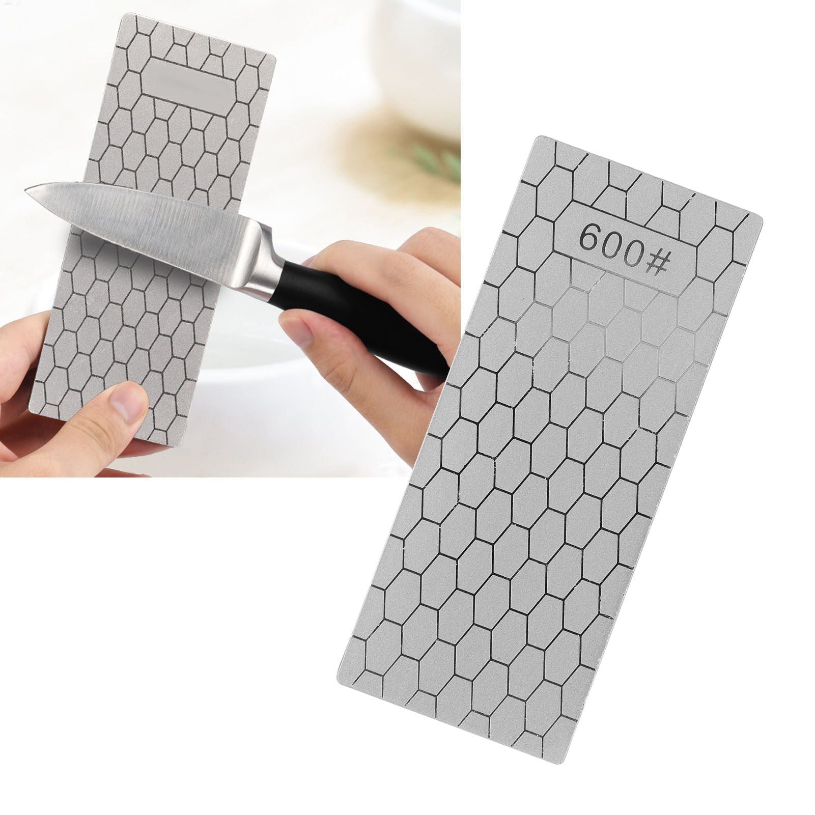 Diamond Sharpening Stone Rectangle Diamond Knife Sharpening Plate Whetstone Grindstone Grinder Tool for Kitchen 600 Grit