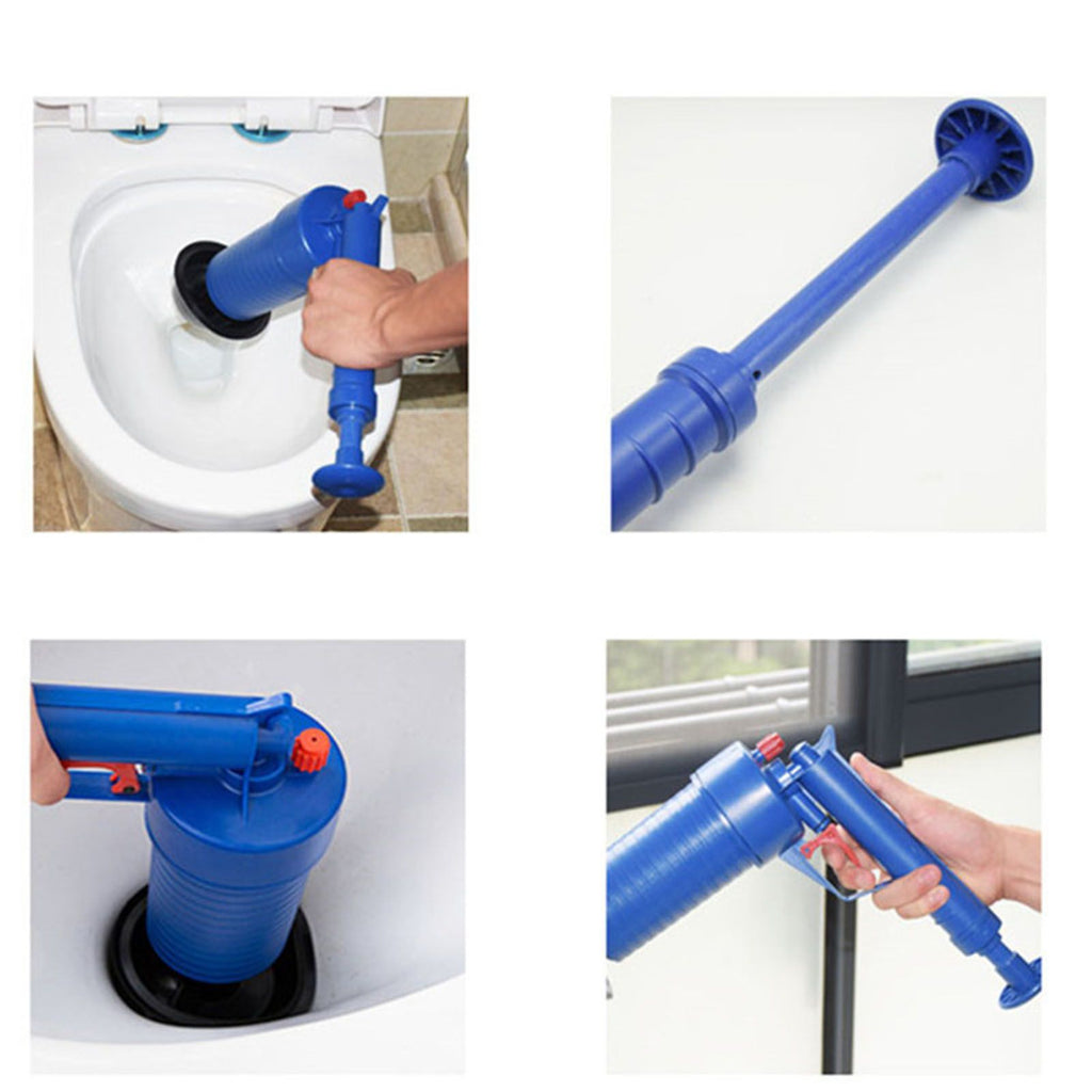 Air Plunger for Toilet Blue Household Air Toilet Drain Blaster Plunger for Floor Drain Sink Sewer Bathtub