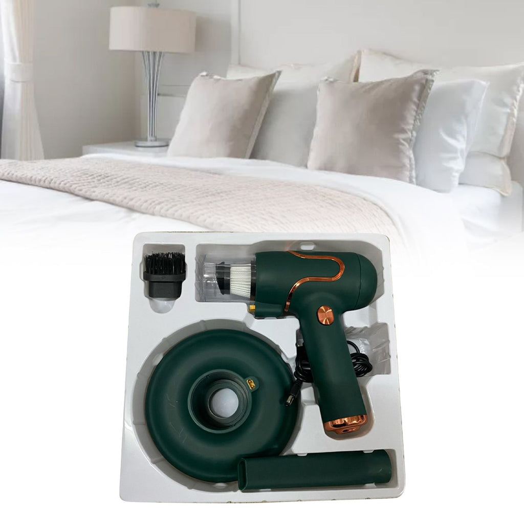 Vacuum Mite Cleaner Portable Cordless Lightweight Handheld Vacuum Dust Mite Cleaner for Home Mattress Car Green