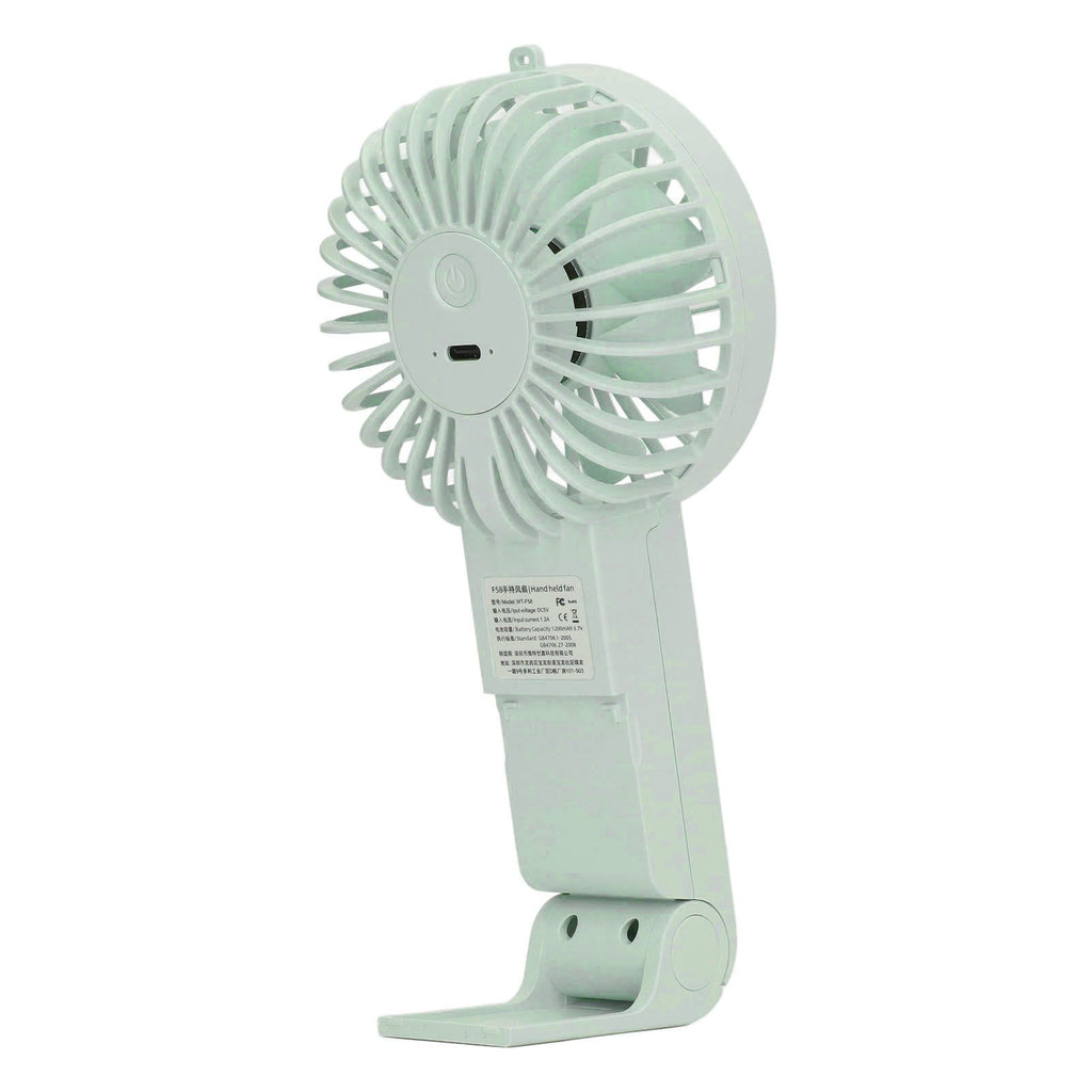 Mini Handheld Fan Foldable Portable Fan USB Rechargeable Fan For Home Office Travel Green
