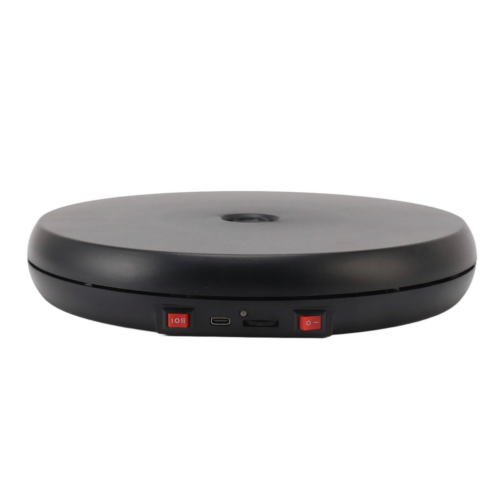 Electric Rotating Display Table LED Light 25cm Noiseless 20kg Load Capacity Turntable Display Stand for Jewelry Black