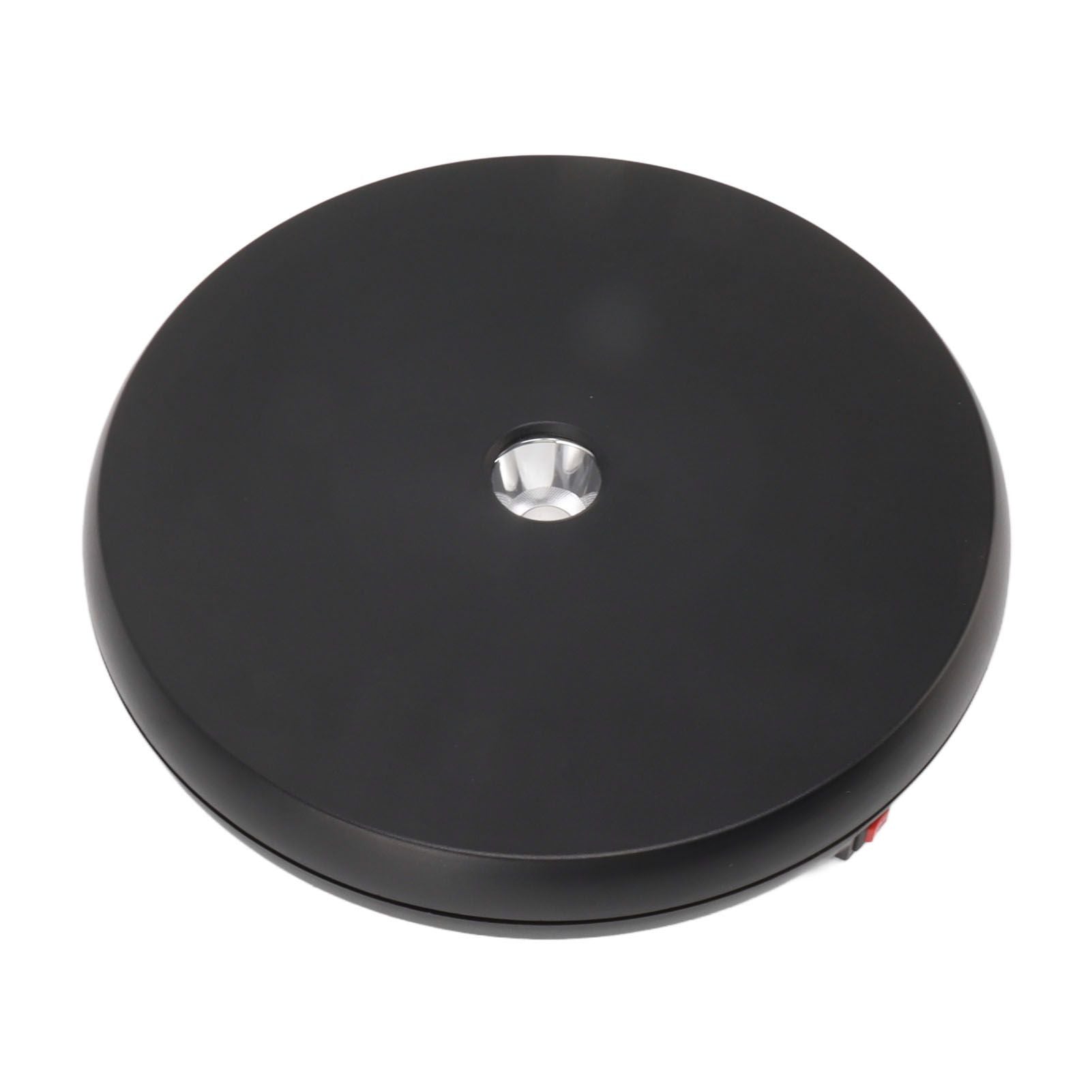 Electric Rotating Display Table LED Light 25cm Noiseless 20kg Load Capacity Turntable Display Stand for Jewelry Black