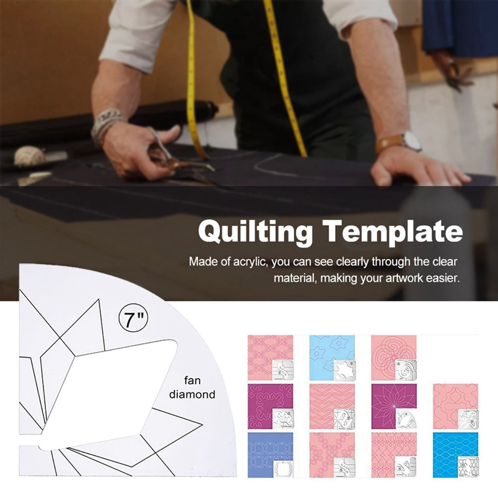 11 Pcs DIY Quilting Template Set Domestic Sewing Acrylic Templates Ruler Series 5 for DIY Machine Quilting Ruler