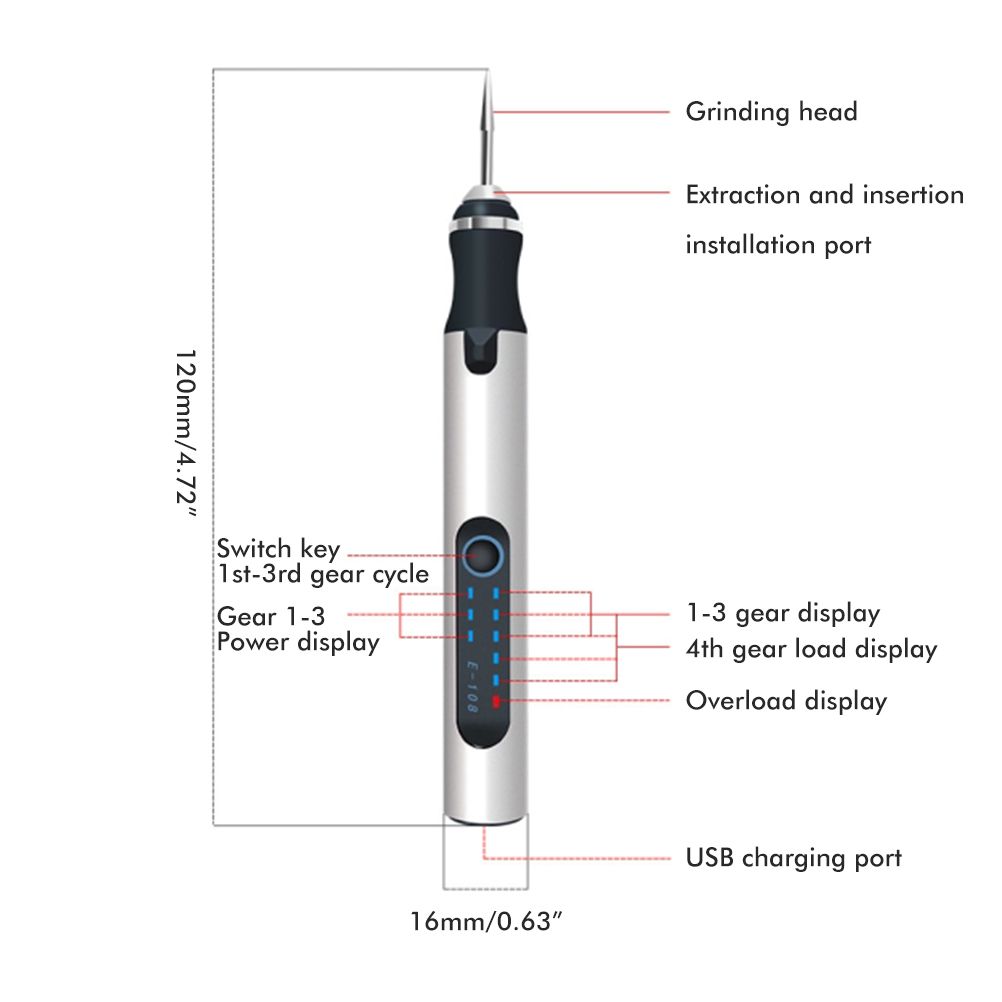 Electric Engraving Pen Portable Mini Engraver Etching Pen Cordless Metal Wood Carving Tools