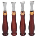 4pcs Leather Edgers Sharp Professional Trimming Working Kit with Wooden Handle for DIY Craft Leather Cutting
