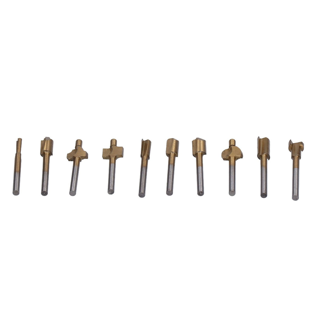 10pcs Carpentry Router Bits Carbide Rotary Burr Set for DIY Woodworking Carving Engraving Drilling