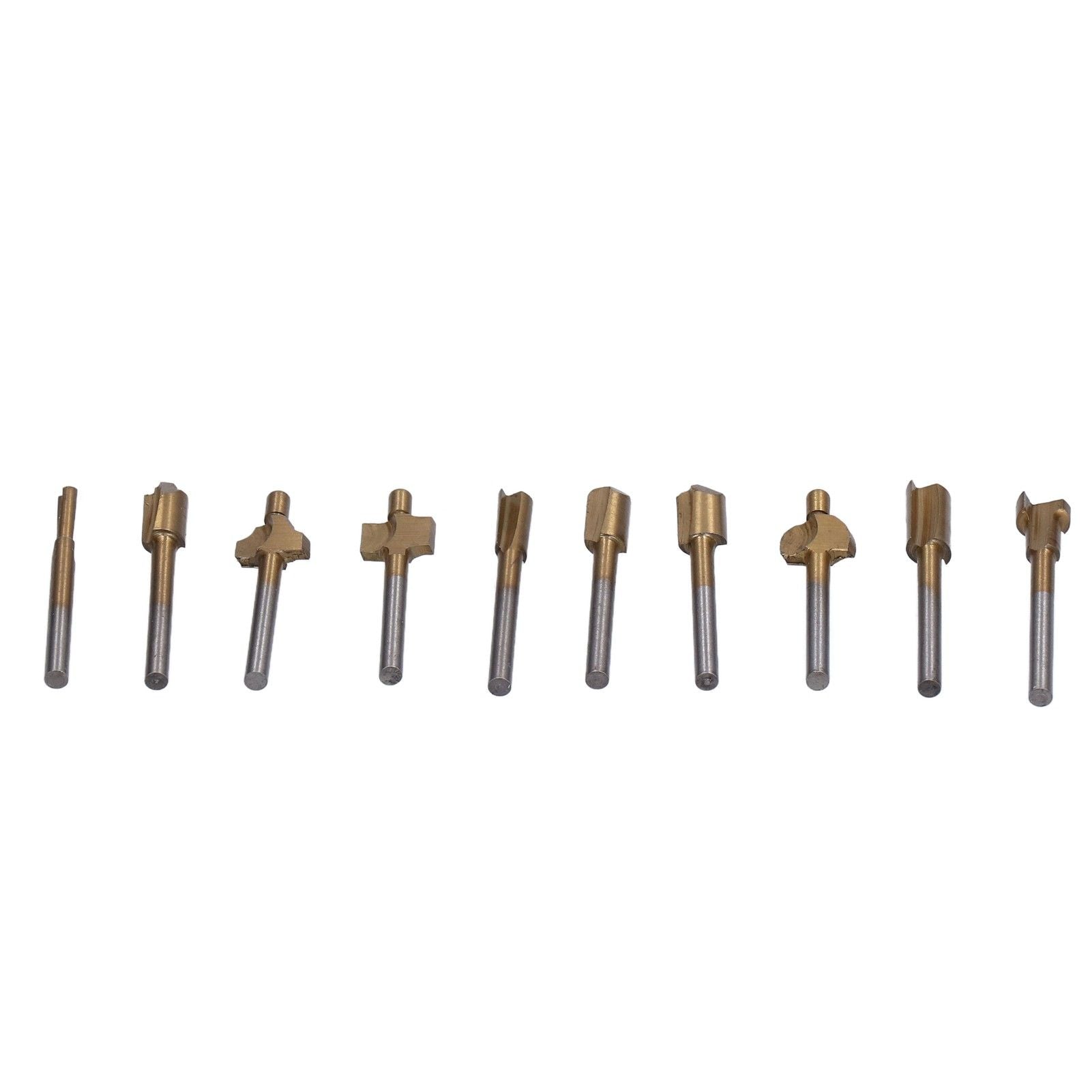 10pcs Carpentry Router Bits Carbide Rotary Burr Set for DIY Woodworking Carving Engraving Drilling