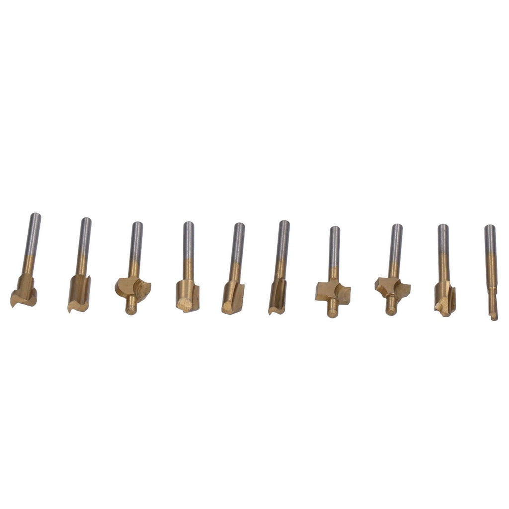 10pcs Carpentry Router Bits Carbide Rotary Burr Set for DIY Woodworking Carving Engraving Drilling