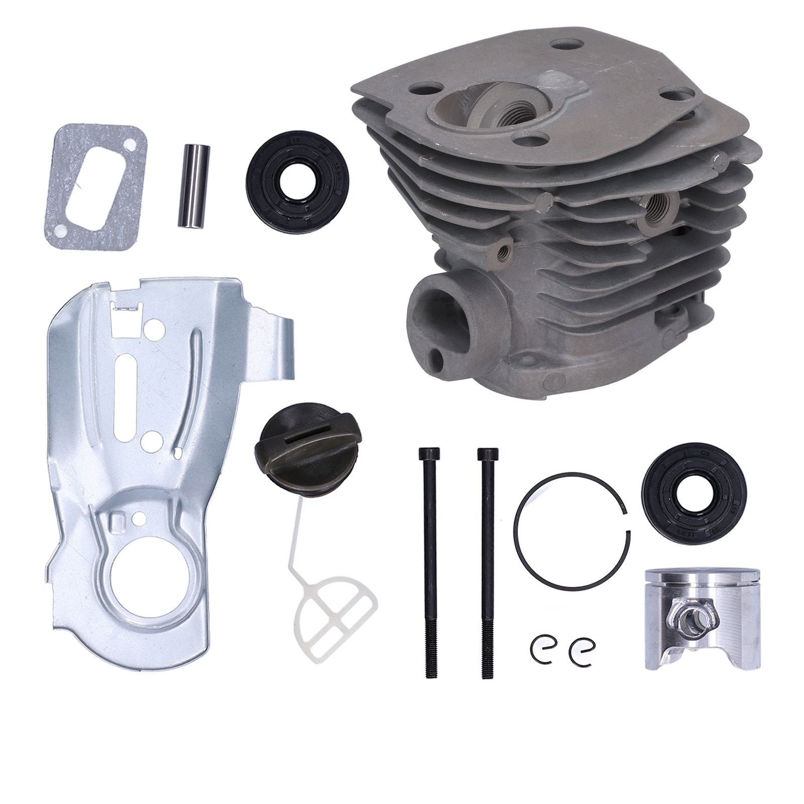 44mm Cylinder Piston Oil Seal Top End Rebuild Kit 503869971 Replacement for Husqvarna 340 345 350 Chain Saw