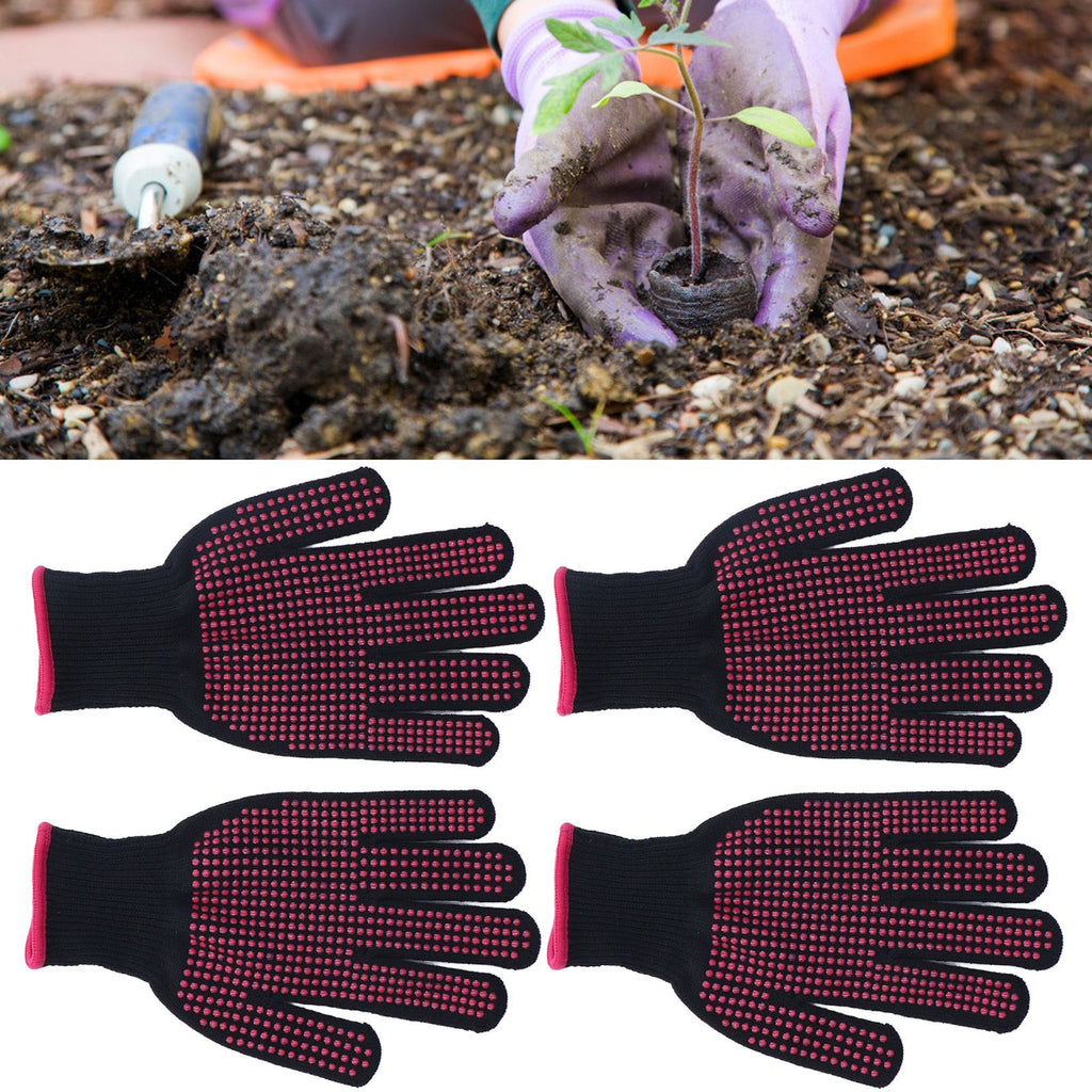 2 Pairs Cut Resistant Gloves Kitchen Gardening Safety Protection Tool for Wood CarvingPink 25cm