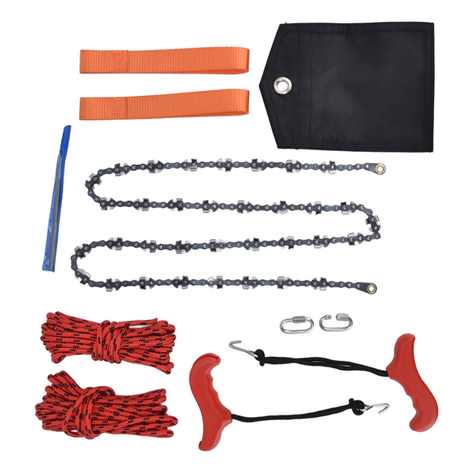 Hand Rope Chain Saw Efficient Both Sides Teeth Blades Folding Pocket Chainsaw for Tree Limb 53 Inch