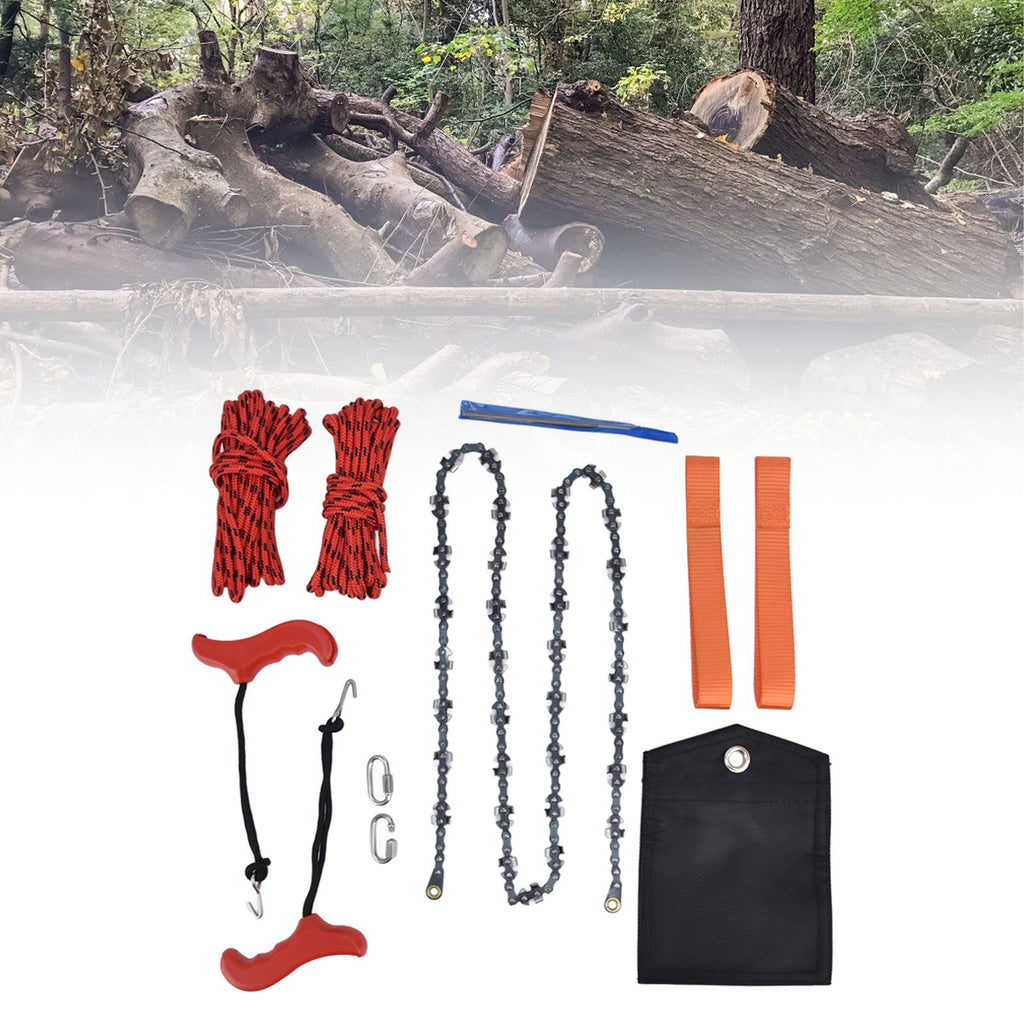 Hand Rope Chain Saw Efficient Both Sides Teeth Blades Folding Pocket Chainsaw for Tree Limb 53 Inch