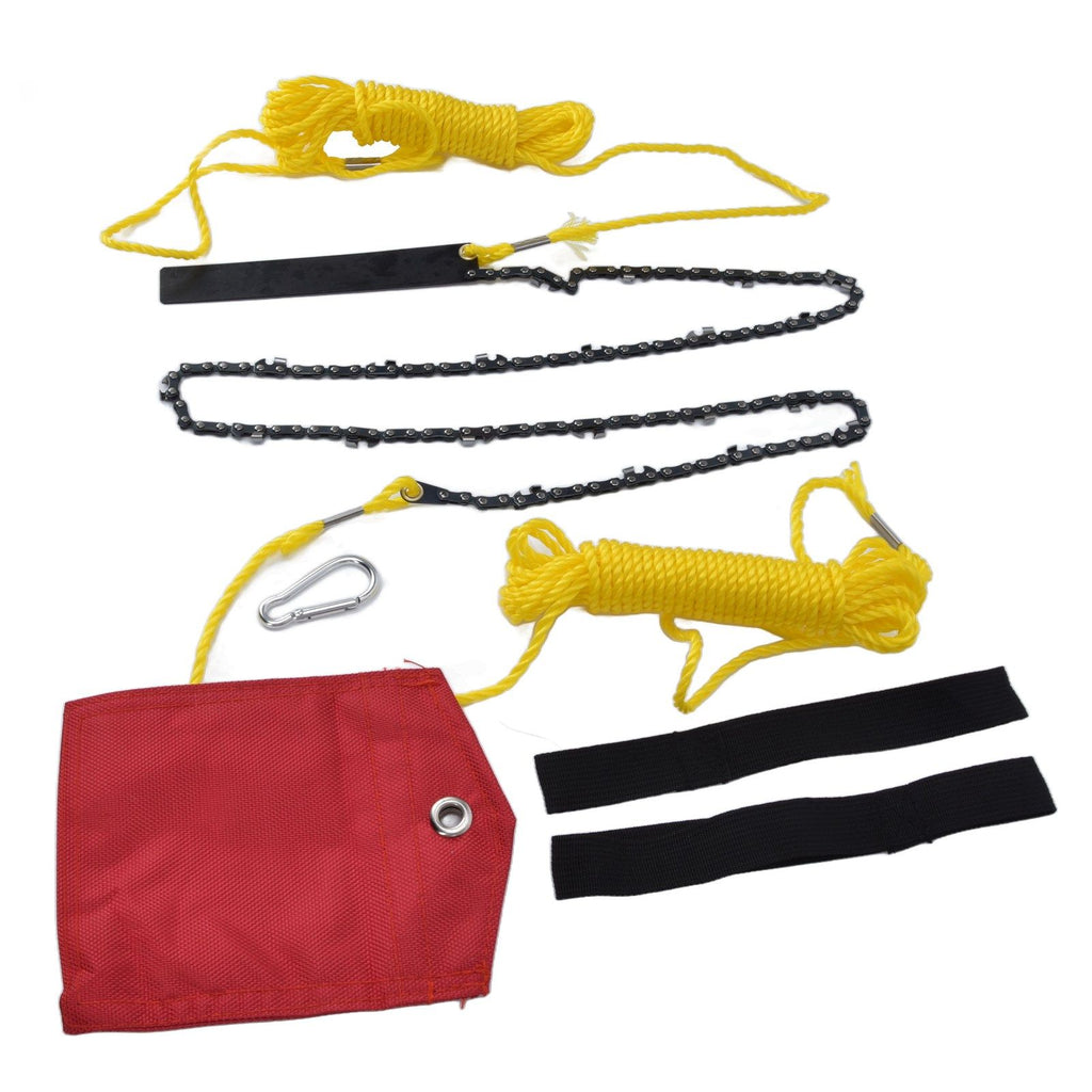 48 Inch Tree Limb Hand Rope Chain Saw 63 Teeth High Hardness Comfortable Handle Folding Pocket Chainsaw for Tree Pruning
