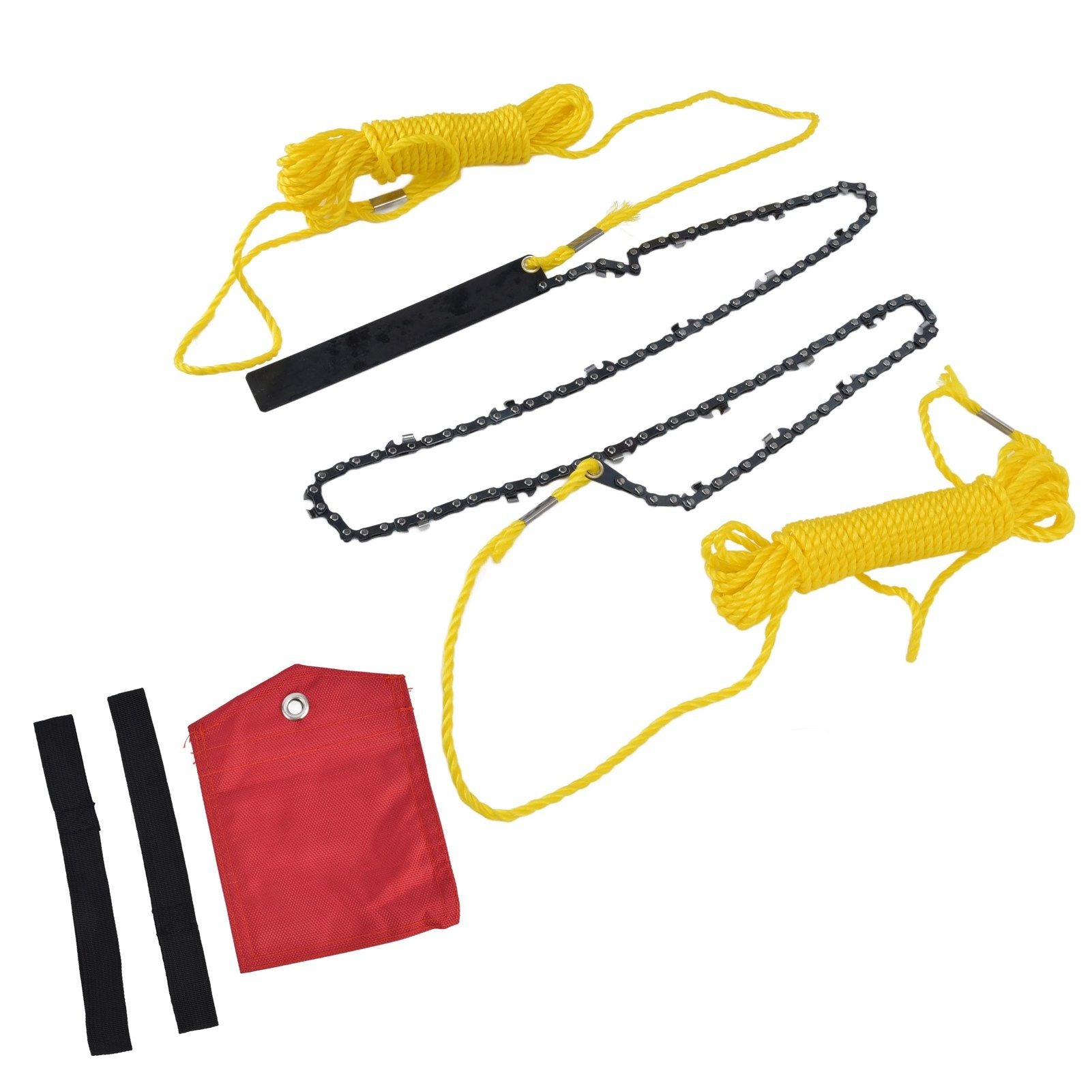 48 Inch Tree Limb Hand Rope Chain Saw 63 Teeth High Hardness Comfortable Handle Folding Pocket Chainsaw for Tree Pruning