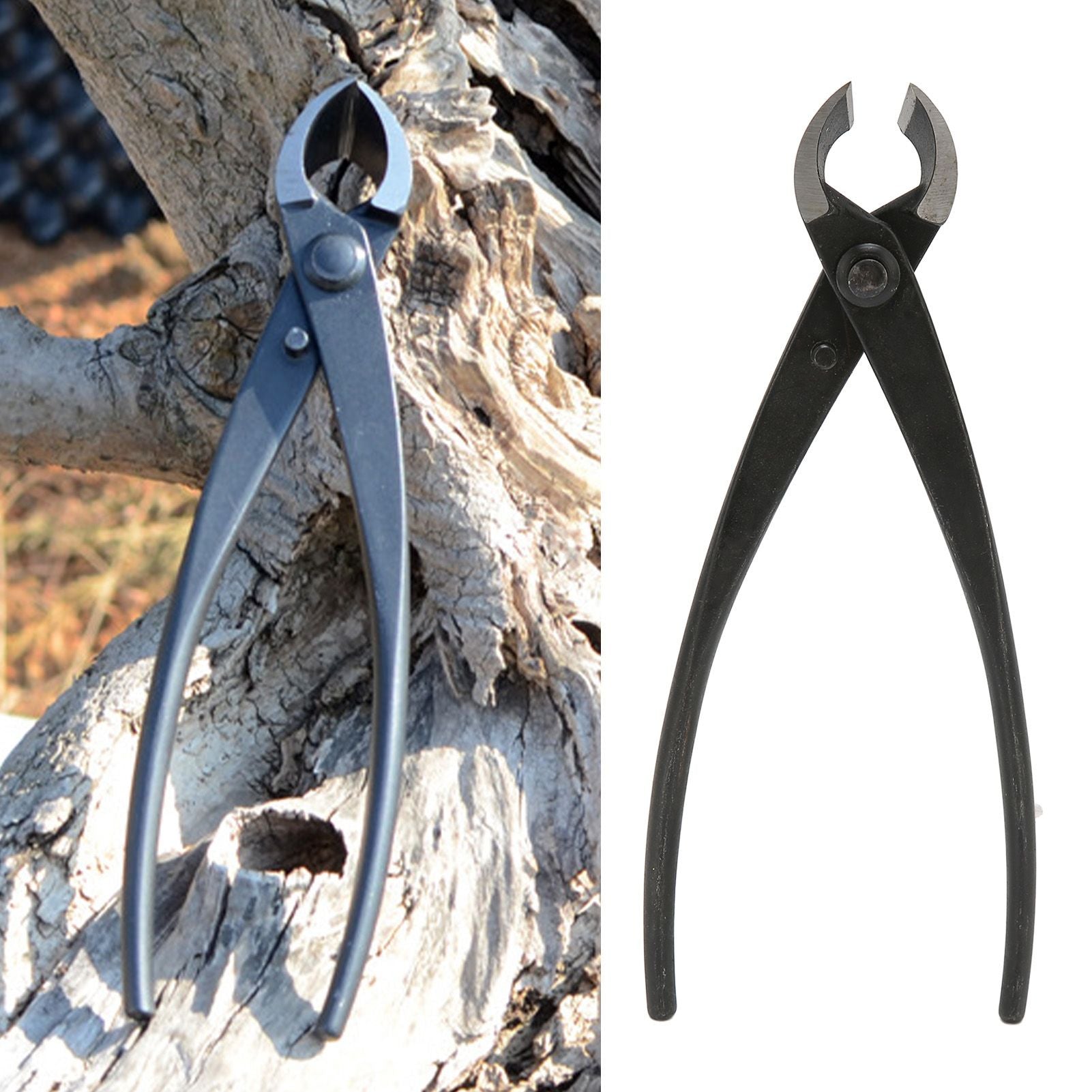 200mm/7.9in Concave Branch Cutter High Strength Manganese Steel Diagonal Pliers Black