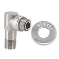 Angle Stop Valve Male G1/2 304 Stainless Steel 1 in 2 Out Integrated Design Automatic Water Stop Valve for Toilet On Off Integrated Angle Valve