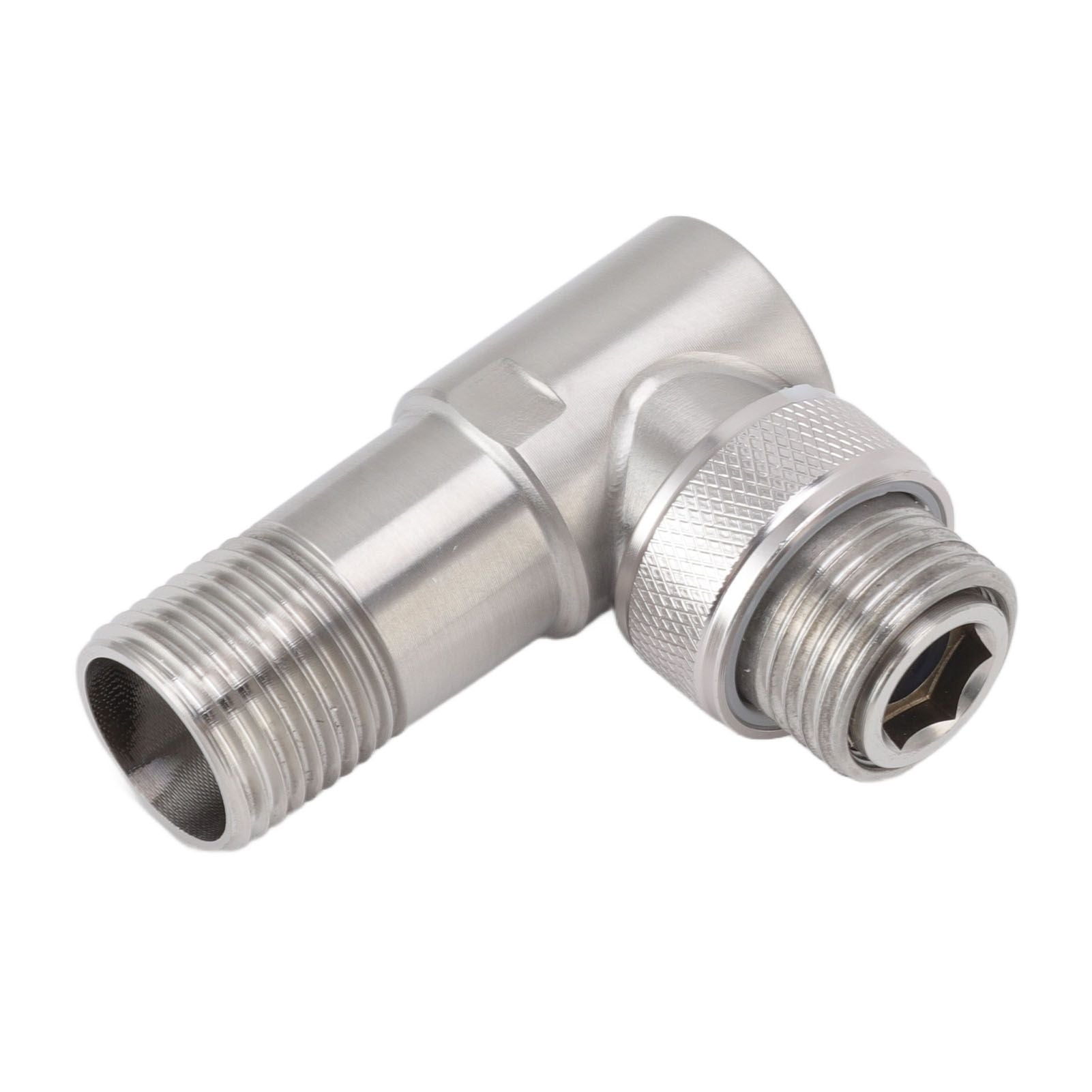 Angle Stop Valve Male G1/2 304 Stainless Steel 1 in 2 Out Integrated Design Automatic Water Stop Valve for Toilet On Off Integrated Angle Valve
