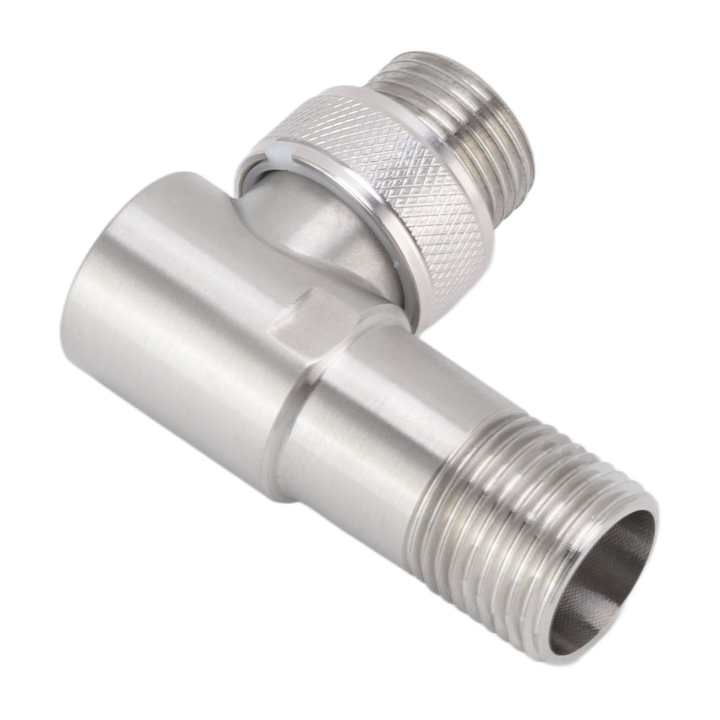 Angle Stop Valve Male G1/2 304 Stainless Steel 1 in 2 Out Integrated Design Automatic Water Stop Valve for Toilet On Off Integrated Angle Valve