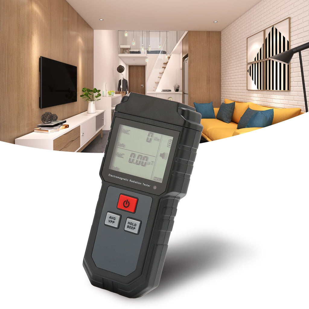 Electromagnetic Radiation Tester 1V/M‑1999V/M LCD EMF Meter with Sound Light Alarm for Home Appliance