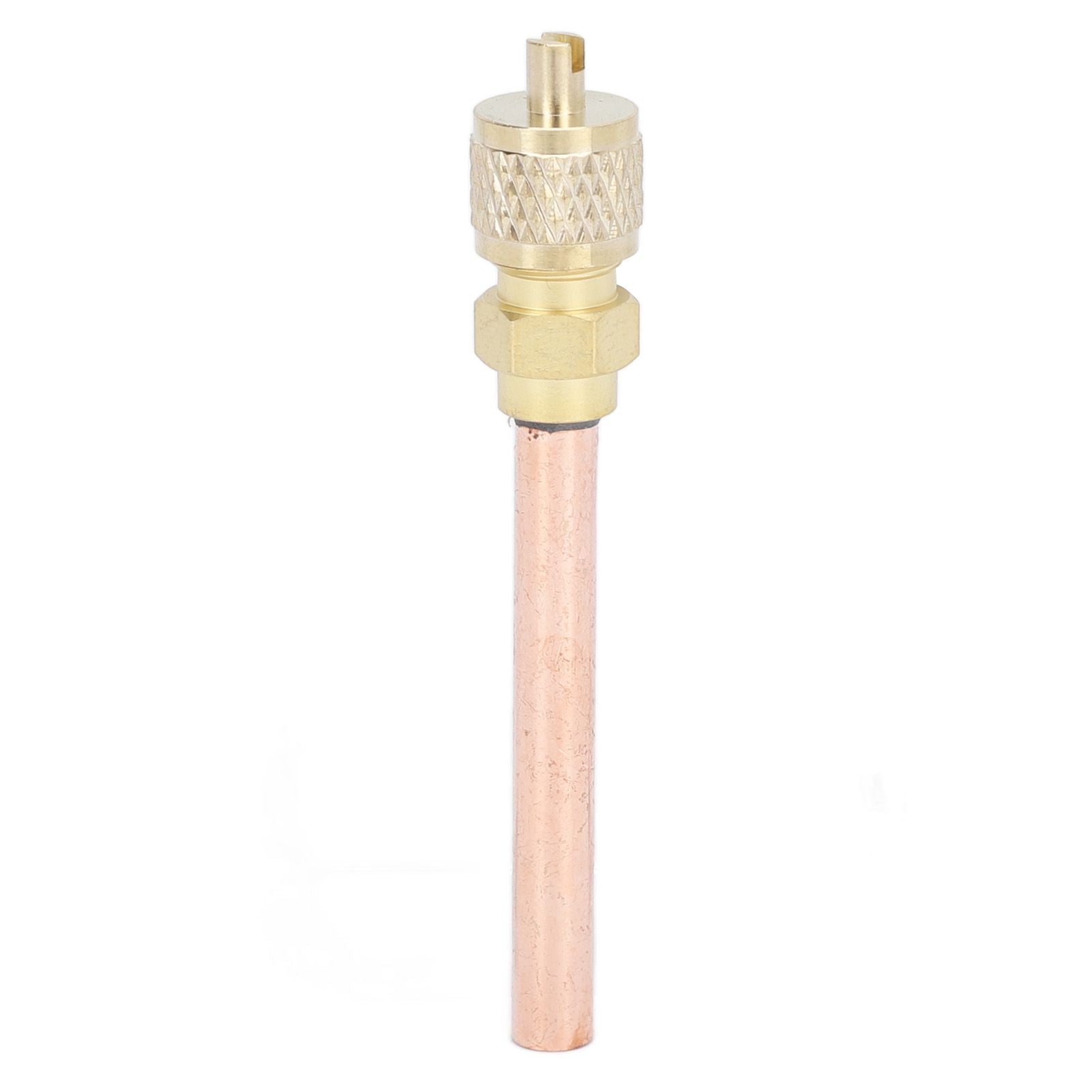 1/4in SAE Tee Adapter Built in Valve Core Quick Connection Double Sealing for R22 R12 R134 Vacuum Gauge