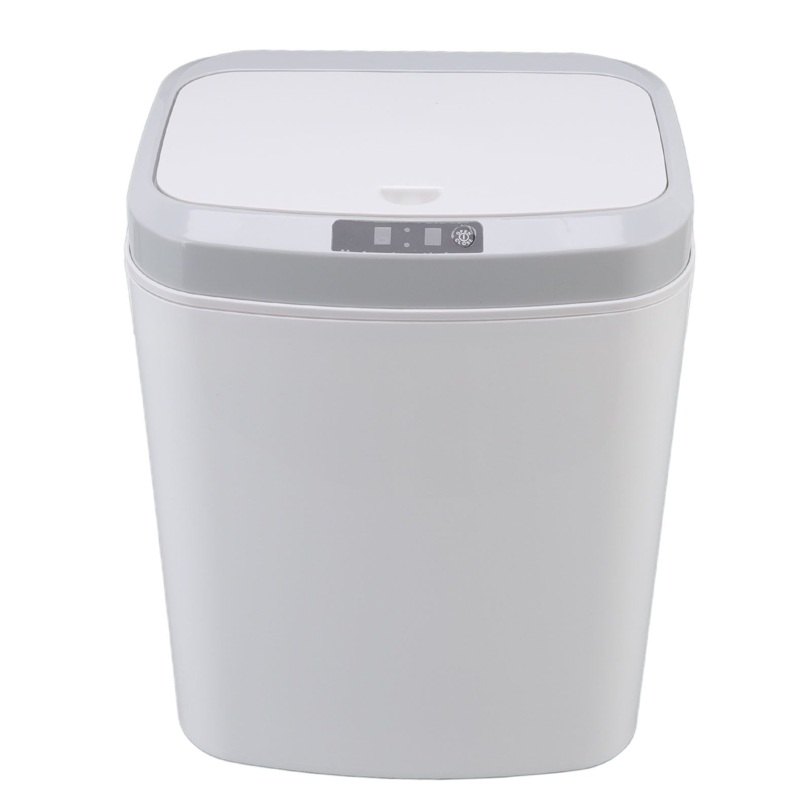 Smart Trash Can 16L Infrared Induction Button Control Manual Mute Household Automatic Trash Can with Night Light White