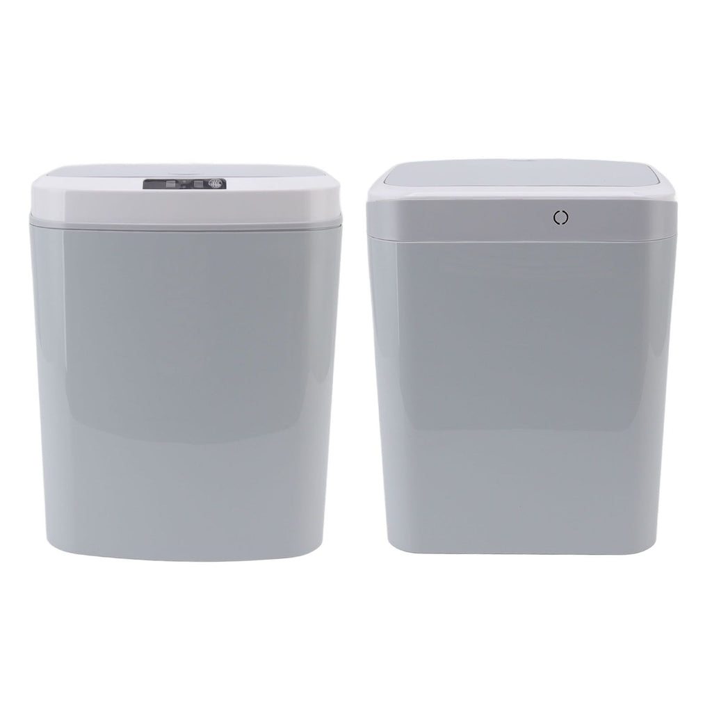 Smart Trash Can 16L Infrared Induction Button Control Manual Mute Household Automatic Trash Can with Night Light Gray