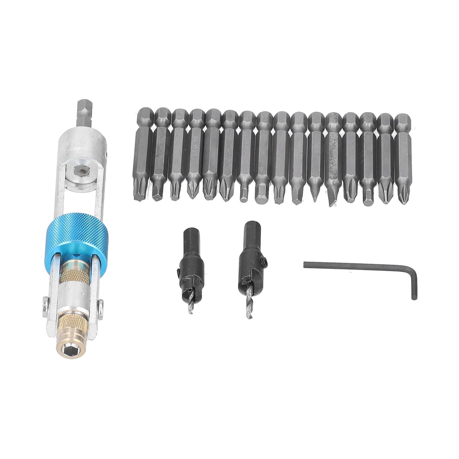 20Pcs/Set Countersink Drill Bit High Speed Steel Screwdriver Bits Screw Driver Converter Hand Tool Repair Set