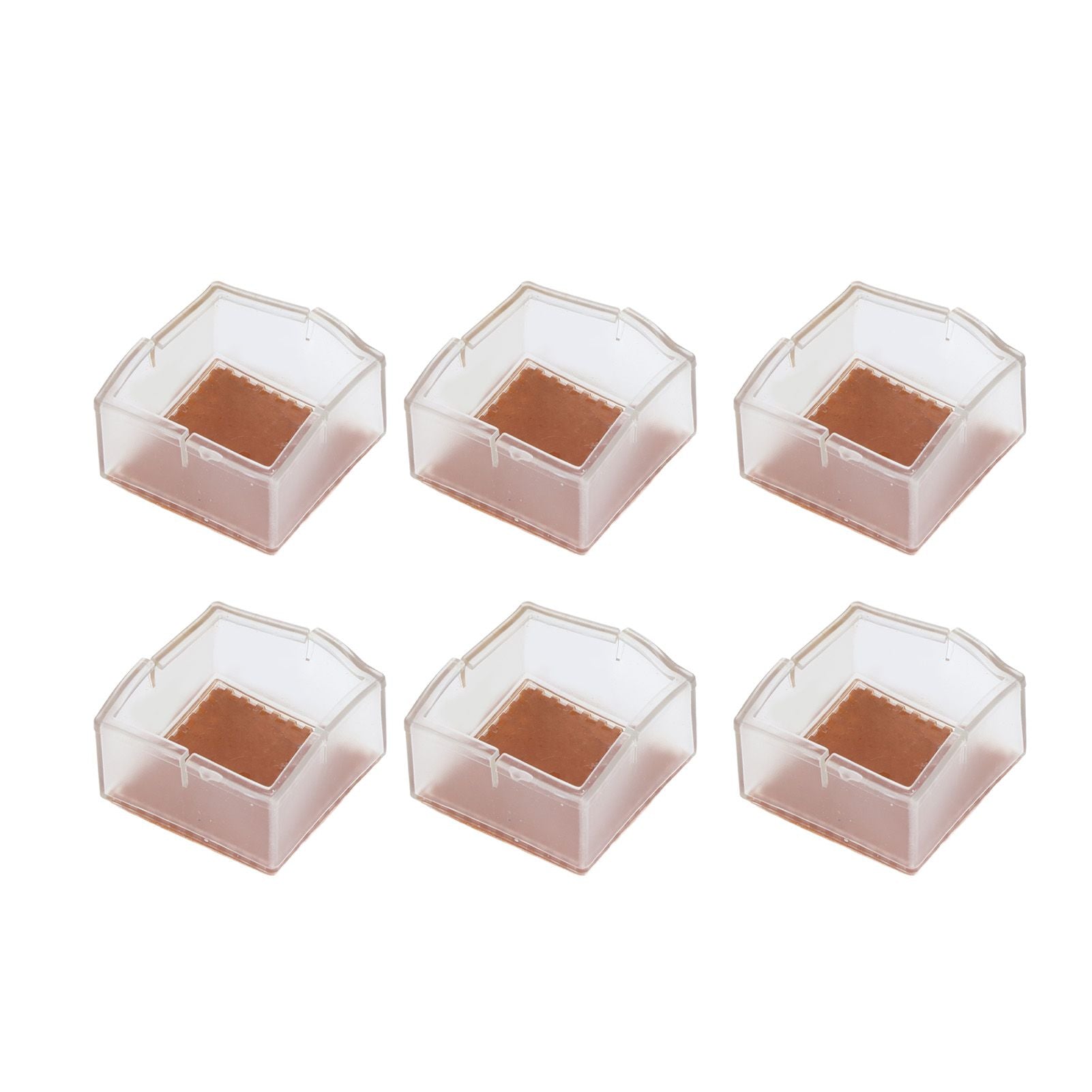 8pcs/set Silicone Chair Caps Table Foot Pads Anti Slip Transparent Square Leg Protection Cover