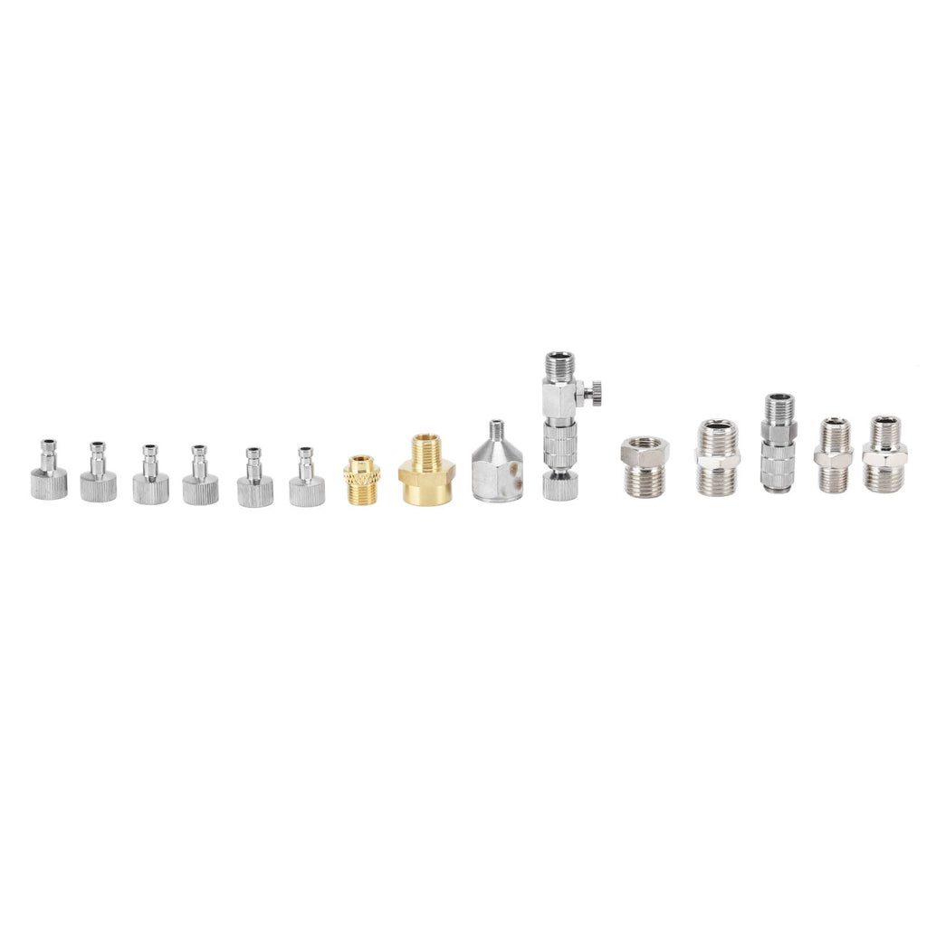 15PCS Airbrush Adapter Set Stainless Steel Airbrush Quick Release Disconnect Fittings Connector Kit