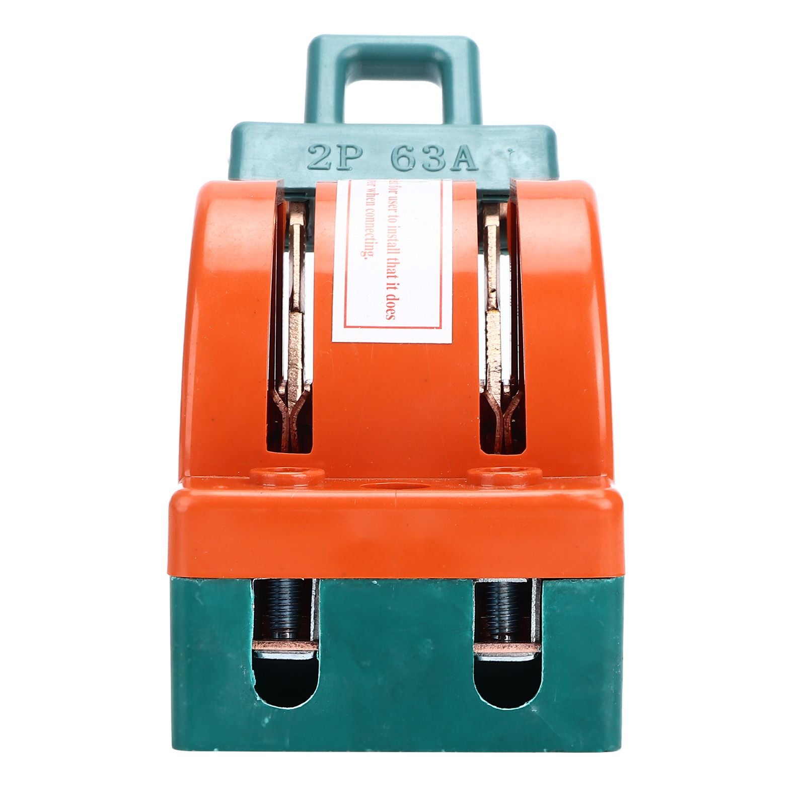 Knife Safety Switch 2 Pole 63A AC 220V Single Throw ABS Copper Disconnect Knife Switch for Fail Safe Circuit Breakers