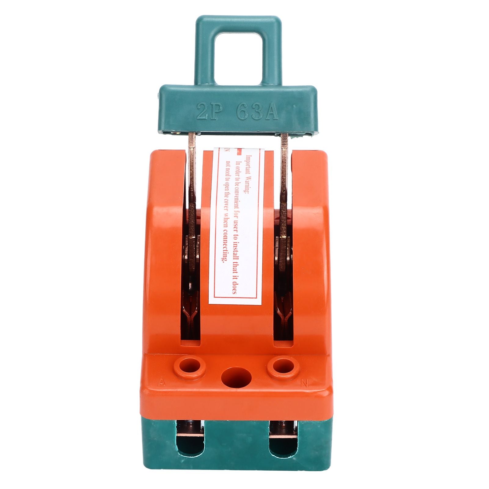 Knife Safety Switch 2 Pole 63A AC 220V Single Throw ABS Copper Disconnect Knife Switch for Fail Safe Circuit Breakers