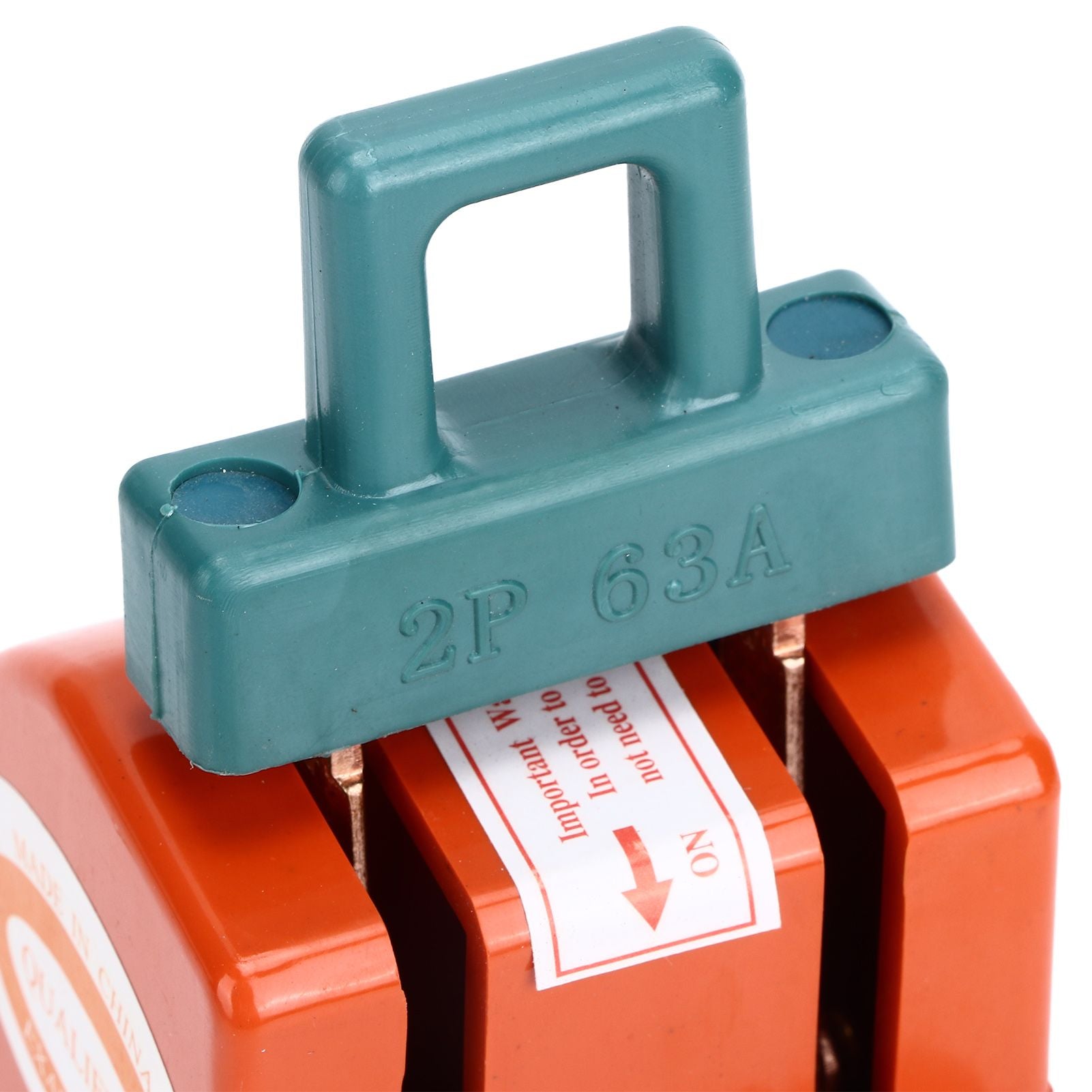 Knife Safety Switch 2 Pole 63A AC 220V Single Throw ABS Copper Disconnect Knife Switch for Fail Safe Circuit Breakers