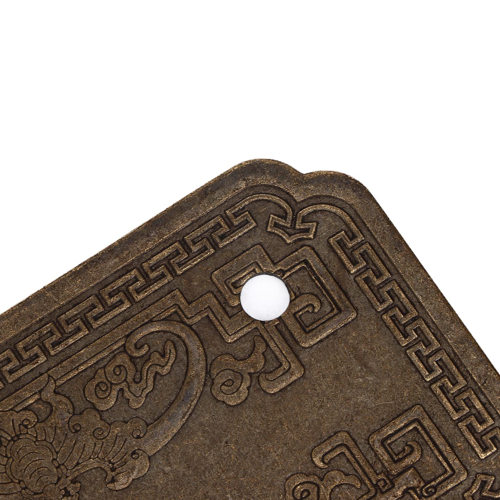 Antique Drawer Handle Tetragonal Bat Handle Antique Chinese Retro Style Drawer Pulls with 2 Screws for Cabinet Doors Bronze