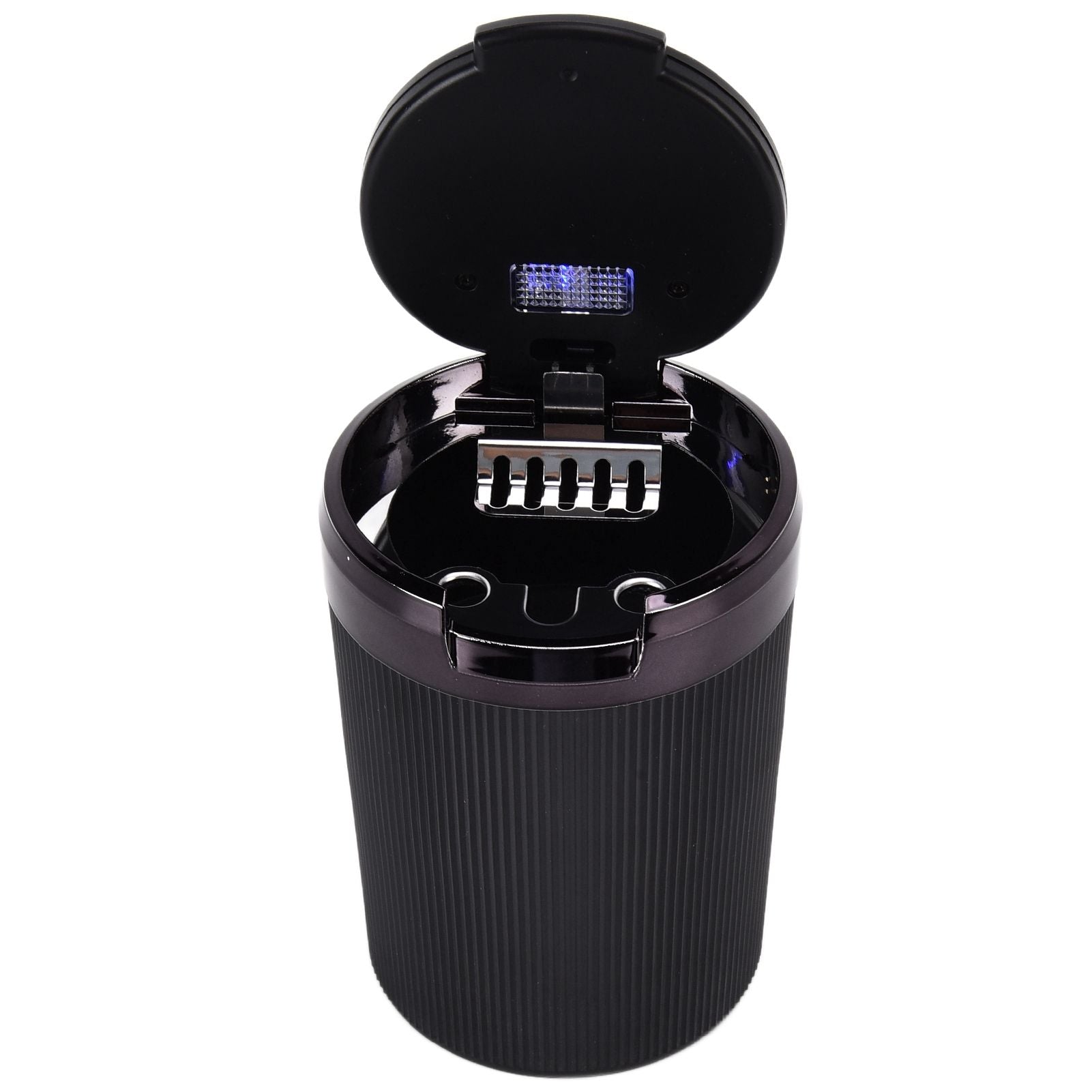 LED Car Ashtray with Lid 3W Portable Automobile Ashtray Car Cigarette Ashtray for Home OfficeBlack