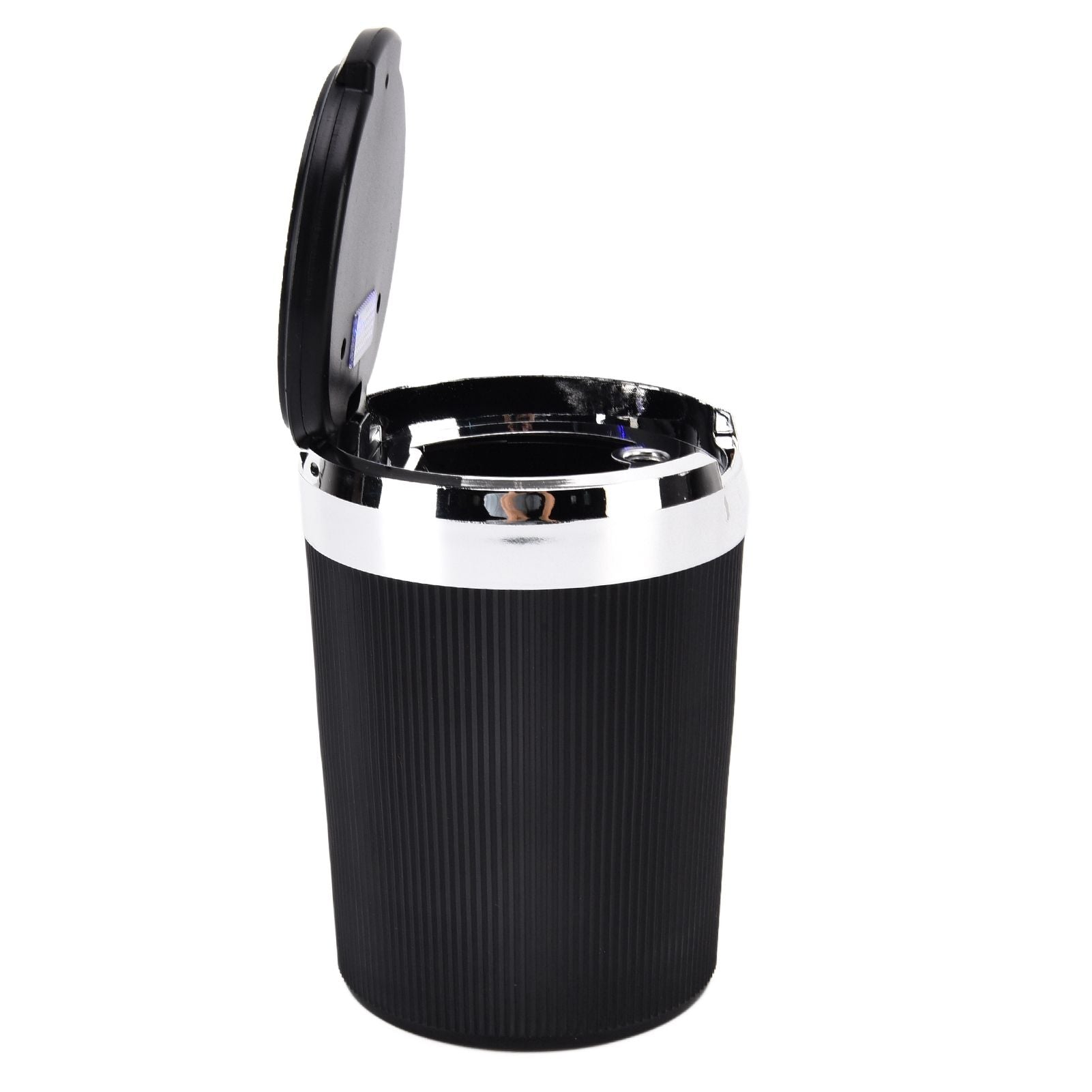 LED Car Ashtray with Lid 3W Portable Automobile Ashtray Car Cigarette Ashtray for Home OfficeSilver