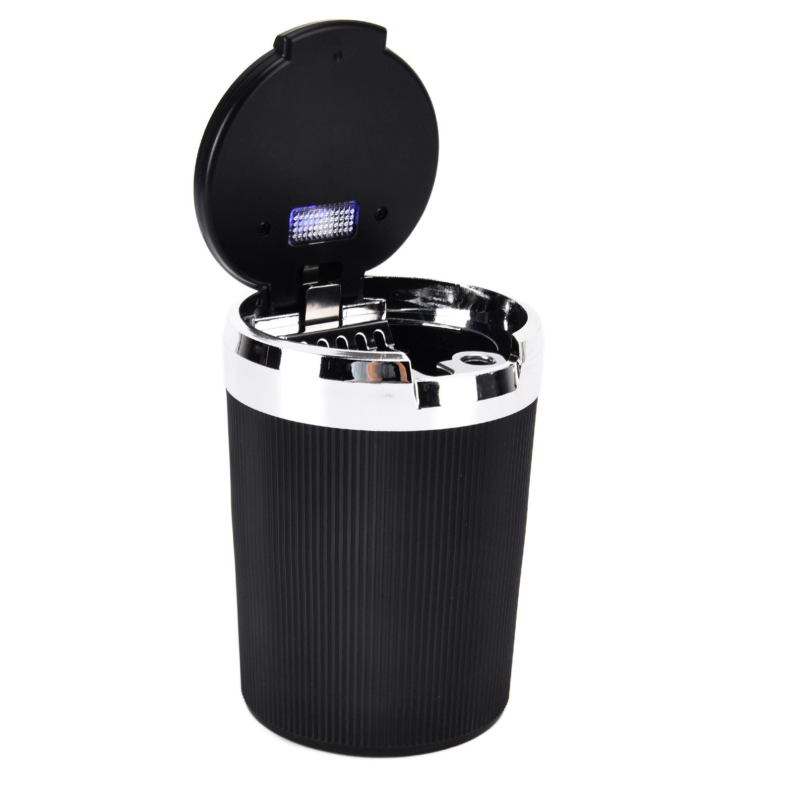 LED Car Ashtray with Lid 3W Portable Automobile Ashtray Car Cigarette Ashtray for Home OfficeSilver