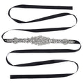 Rhinestone Wedding Dress Belt Elegant Waistbelt Clothes Accessories for Bride BridesmaidBlack