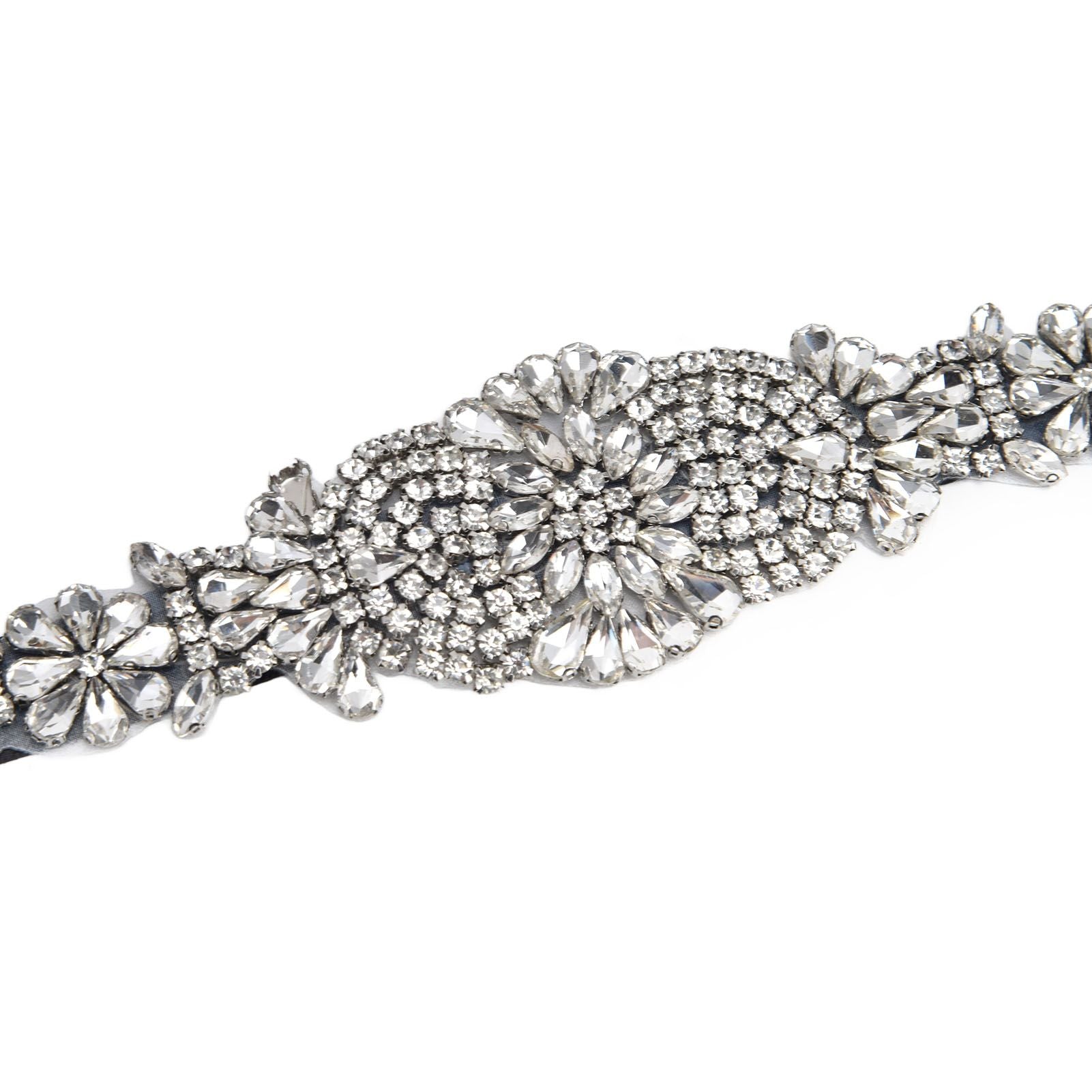 Rhinestone Wedding Dress Belt Elegant Waistbelt Clothes Accessories for Bride BridesmaidBlack