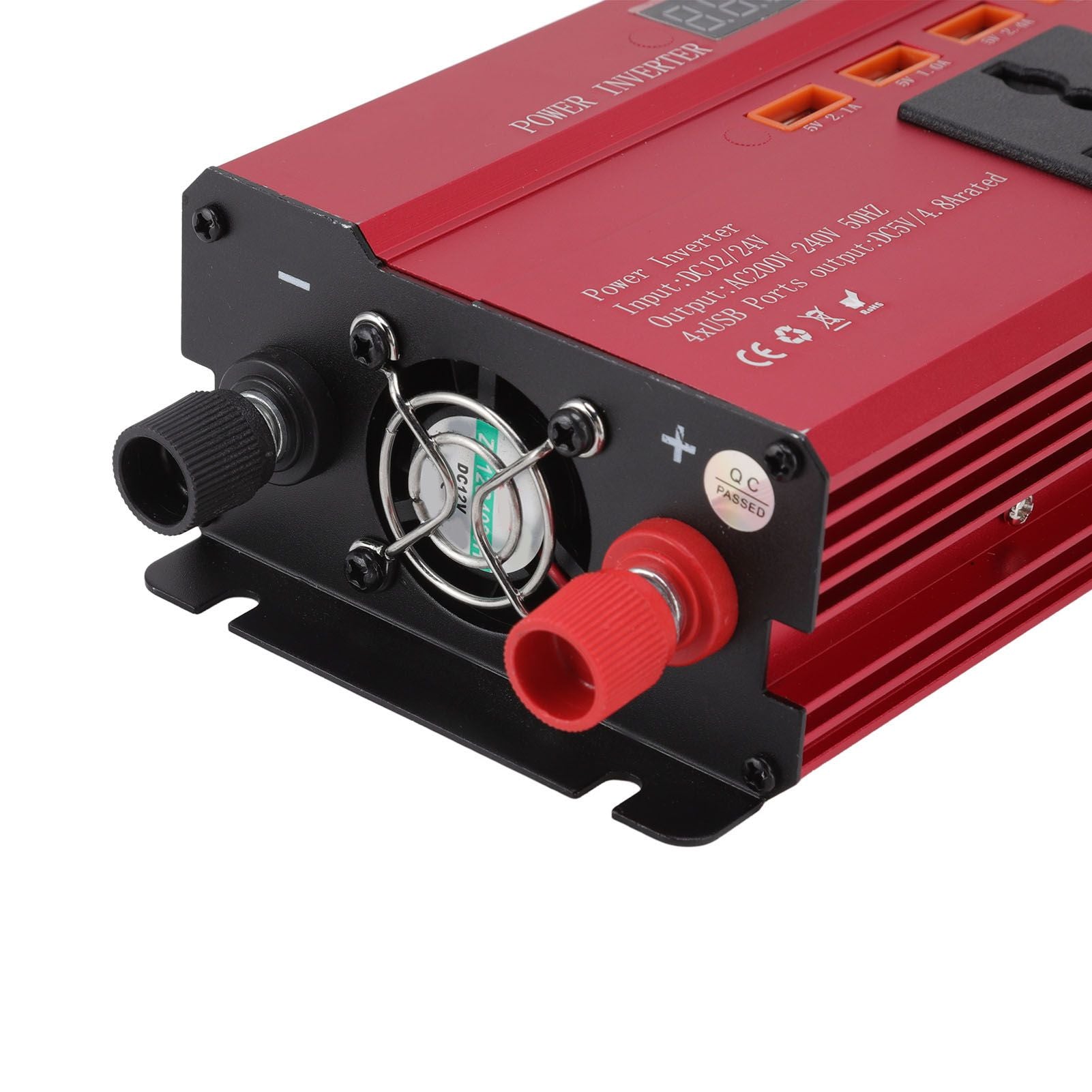 Car Power Inverter 12V 24V to 220V 420W LED Screen 4 USB Ports Aluminium