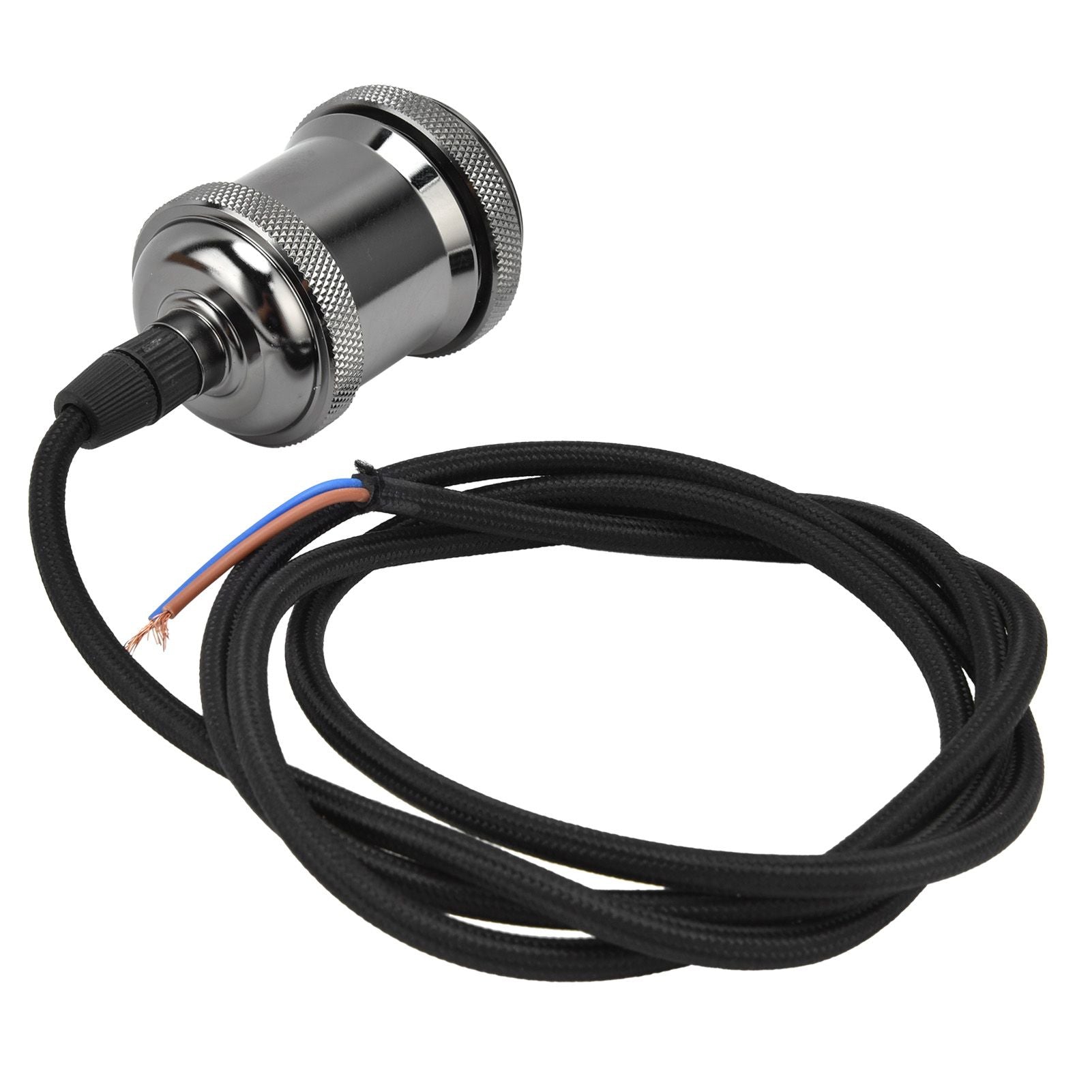 1.5m Plug in Pendant Light Cord Kit Black Vintage Lamp Socket Kit for Home DIY Light Fixtures