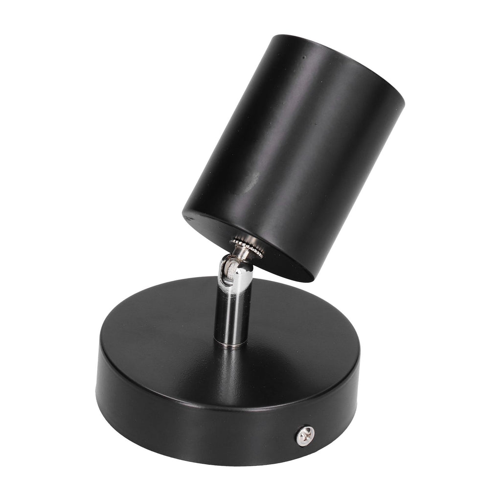 GU10 Spotlight Base Single Head Wrought Iron Adjustable Track Light Holder for Bedroom Shopping Mall 85‑265VBlack