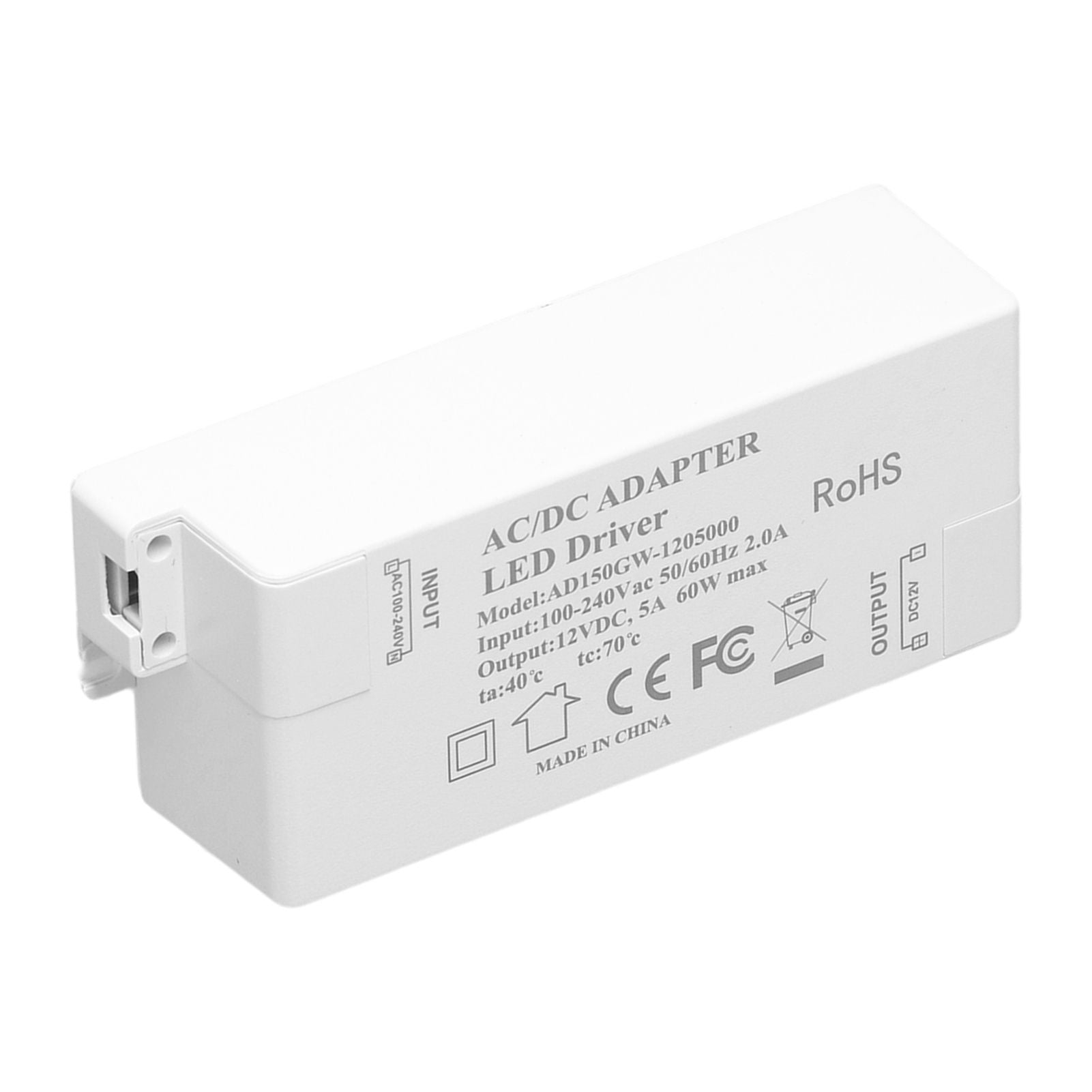 LED Driver Transformer 60W AC100-240V to DC12V 5A Power Supply