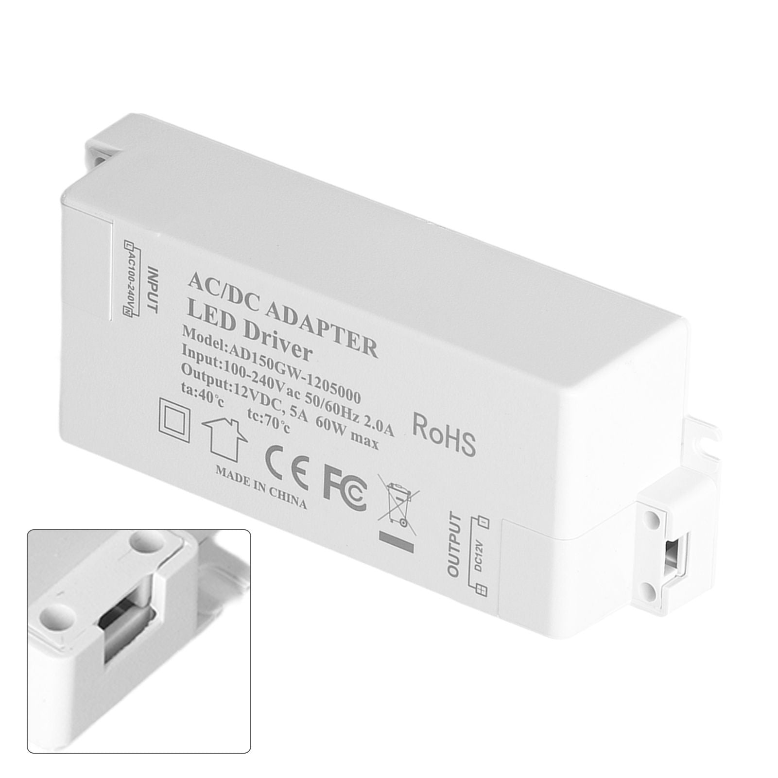 LED Driver Transformer 60W AC100-240V to DC12V 5A Power Supply