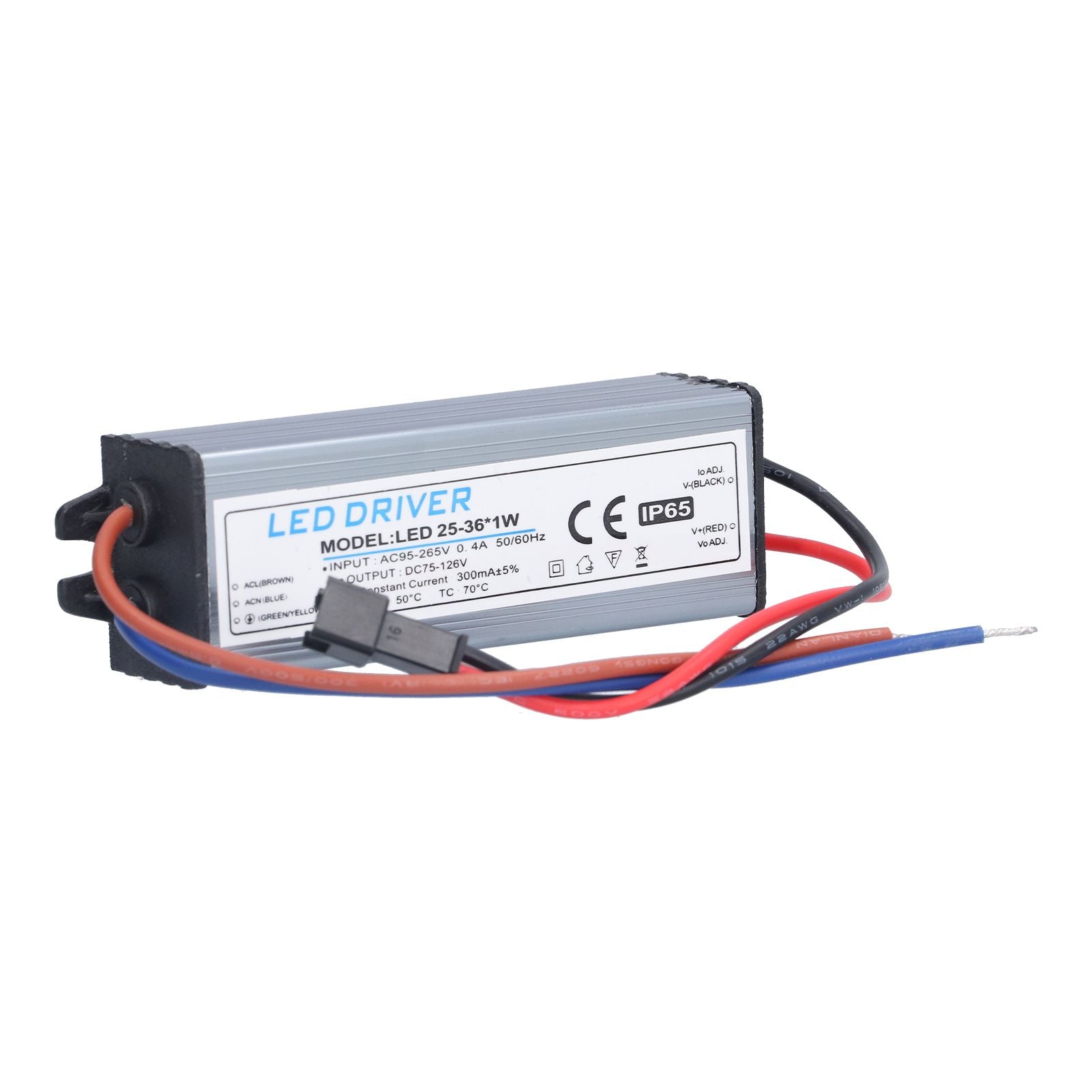 LED Driver Transformer 25-36W 300mA AC95-265V to DC75-126V DIY Lamp