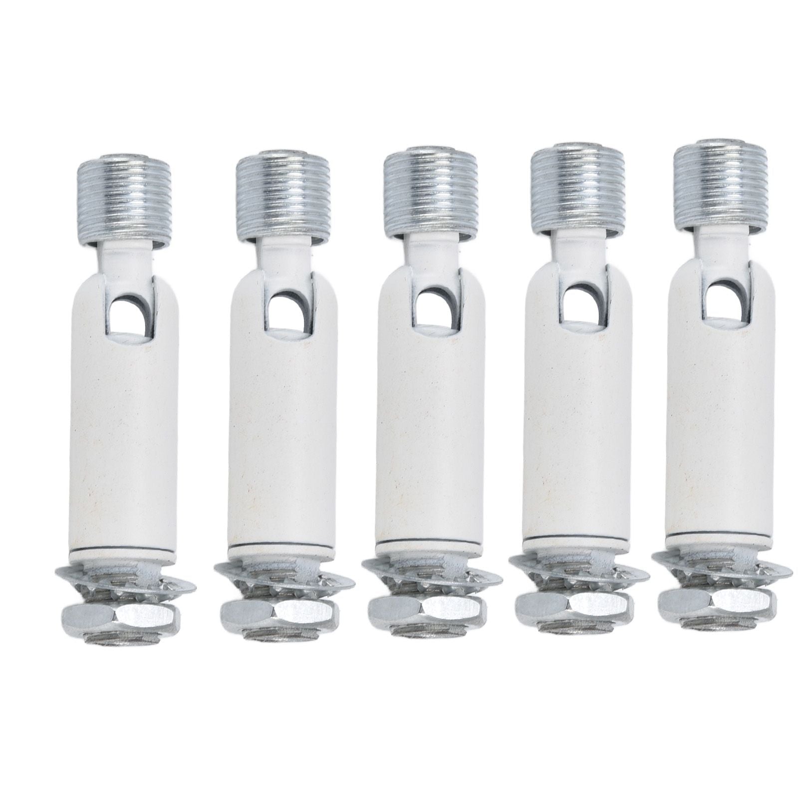 5Pcs M10 Sloped Ceiling Adapter for Ceiling Lamp Pendant Light Chandelier Track Suspension Accessories M10 External Gear Steering Joint White