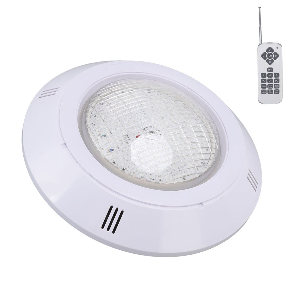 Pool LED Lights AC12V RGB Colorful IP68 Waterproof Remote Control High Transmittance Durable ABS Aquarium Pool Light 18W
