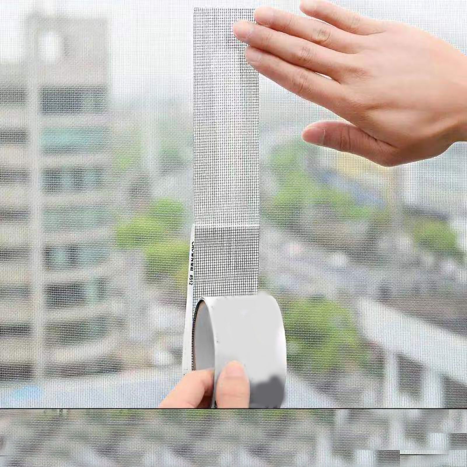 Window Screen Repair Fill Hole Self Adhesive Fine Mesh Screen Tape Mesh Repair for Mosquito Repellent 5cmx2m/2.0x78.7in Grey