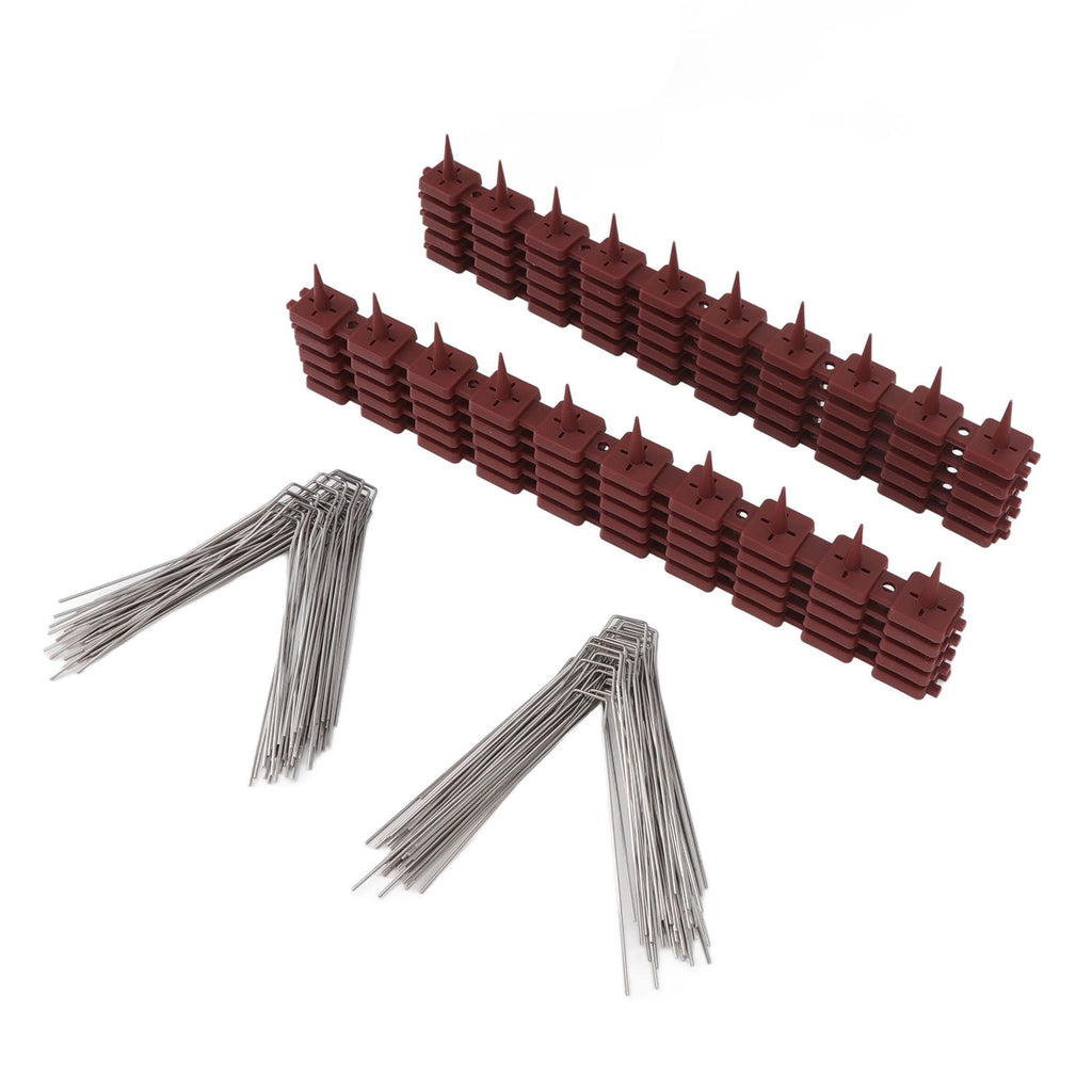 Bird Spikes 15 Feet Stainless Steel Pigeon Deterrent Spikes for Fence Roof Mailbox Window SK430 (2+2)